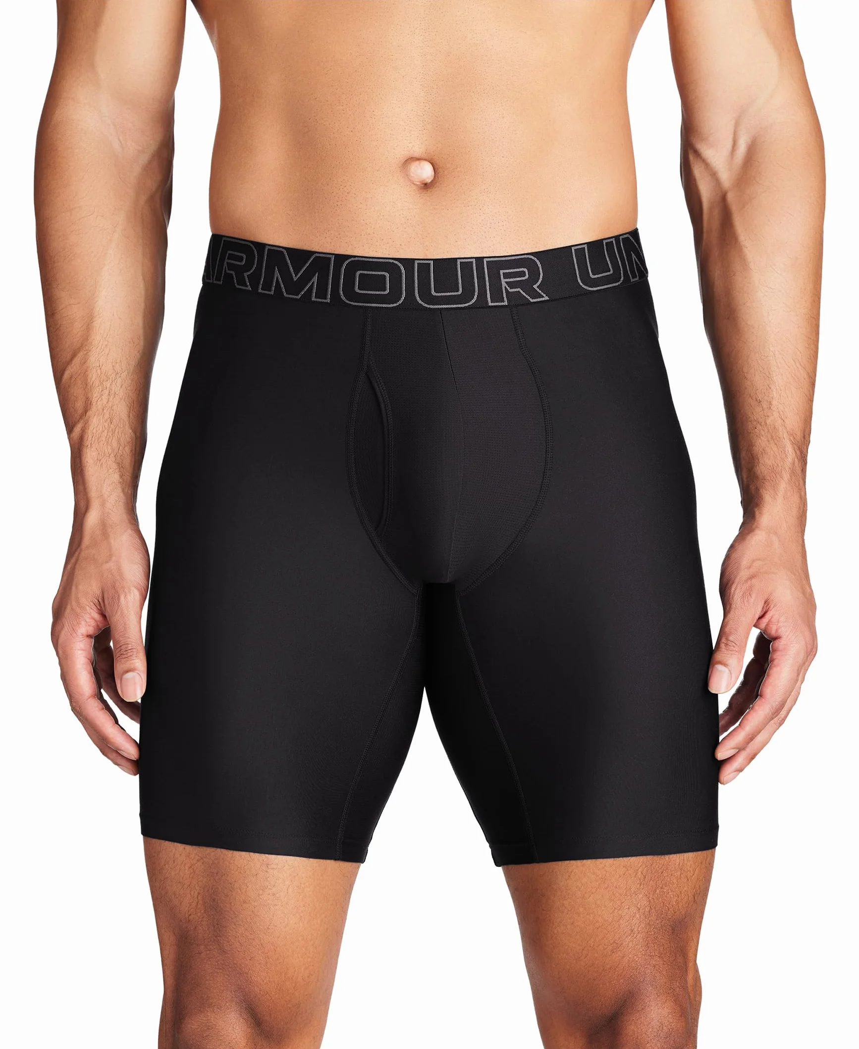Under Armour Men's Multi-Pack Performance Tech Long-Leg Boxer Brief, 9" Inseam, All-Day Comfort