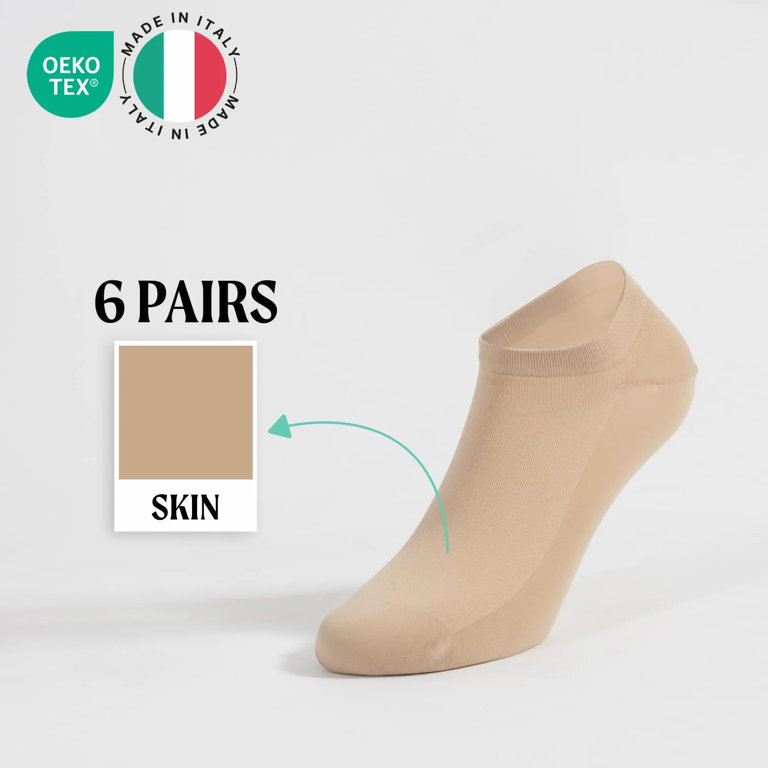 CALZITALY 6 par skarpet unisex z mikrofibry | Biały, Czarny, Naturalny | 35/40, 41/46 | Wyprodukowano we Włoszech