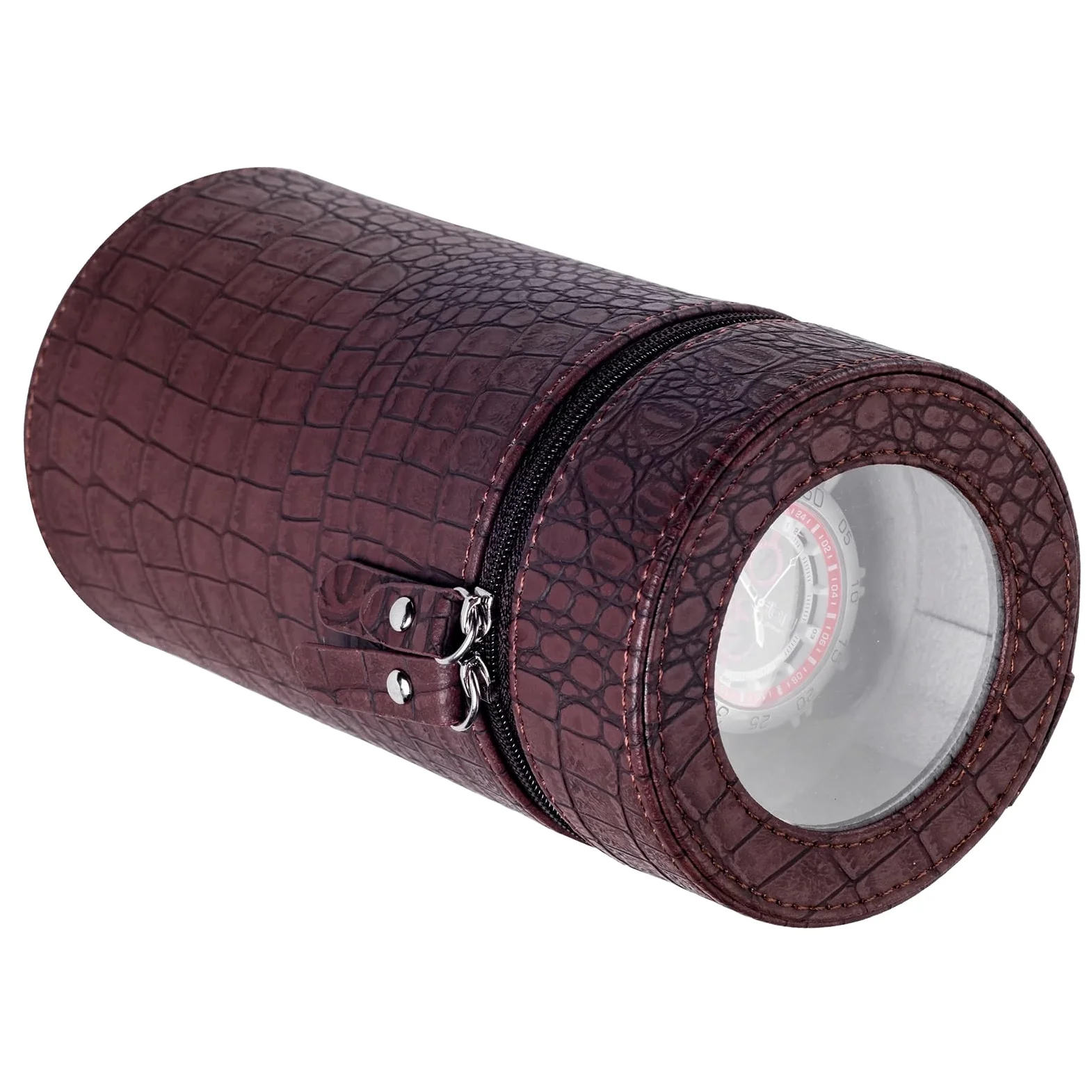 Przenośne Urządzenie Z Automatycznym Naciągiem, Cichy Silnik, 3 Tryby Sterowania, Skórzane Pudełko Do Przechowywania, Unisex (Brown)