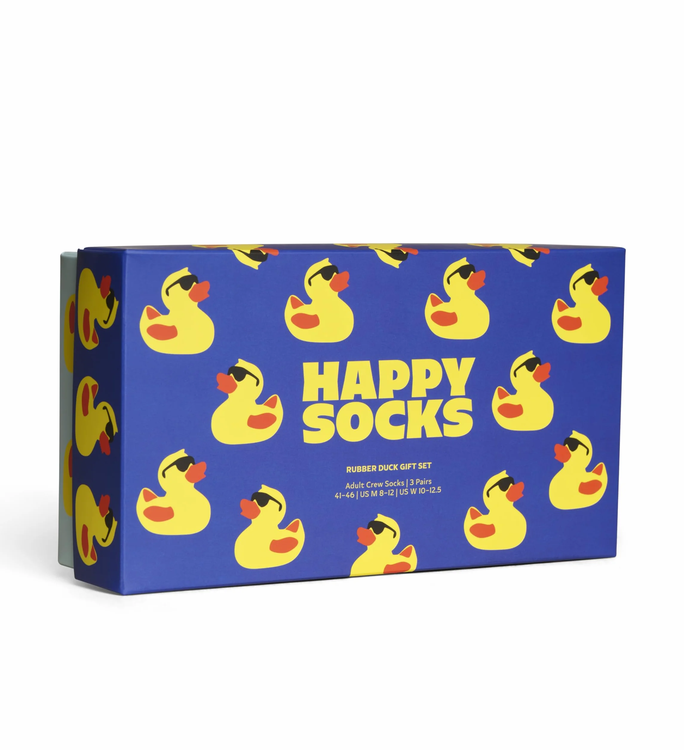 Happy Socks 3-pak gumowych skarpet z kaczką zestaw upominkowy skarpety dla załogi rozmiar 36-40, NIEBIESKI, 36-40