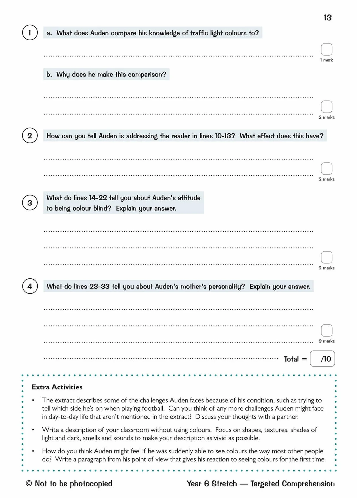 KS2 English Year 6 Stretch Reading Comprehension Targeted Question Book (+ Ans)