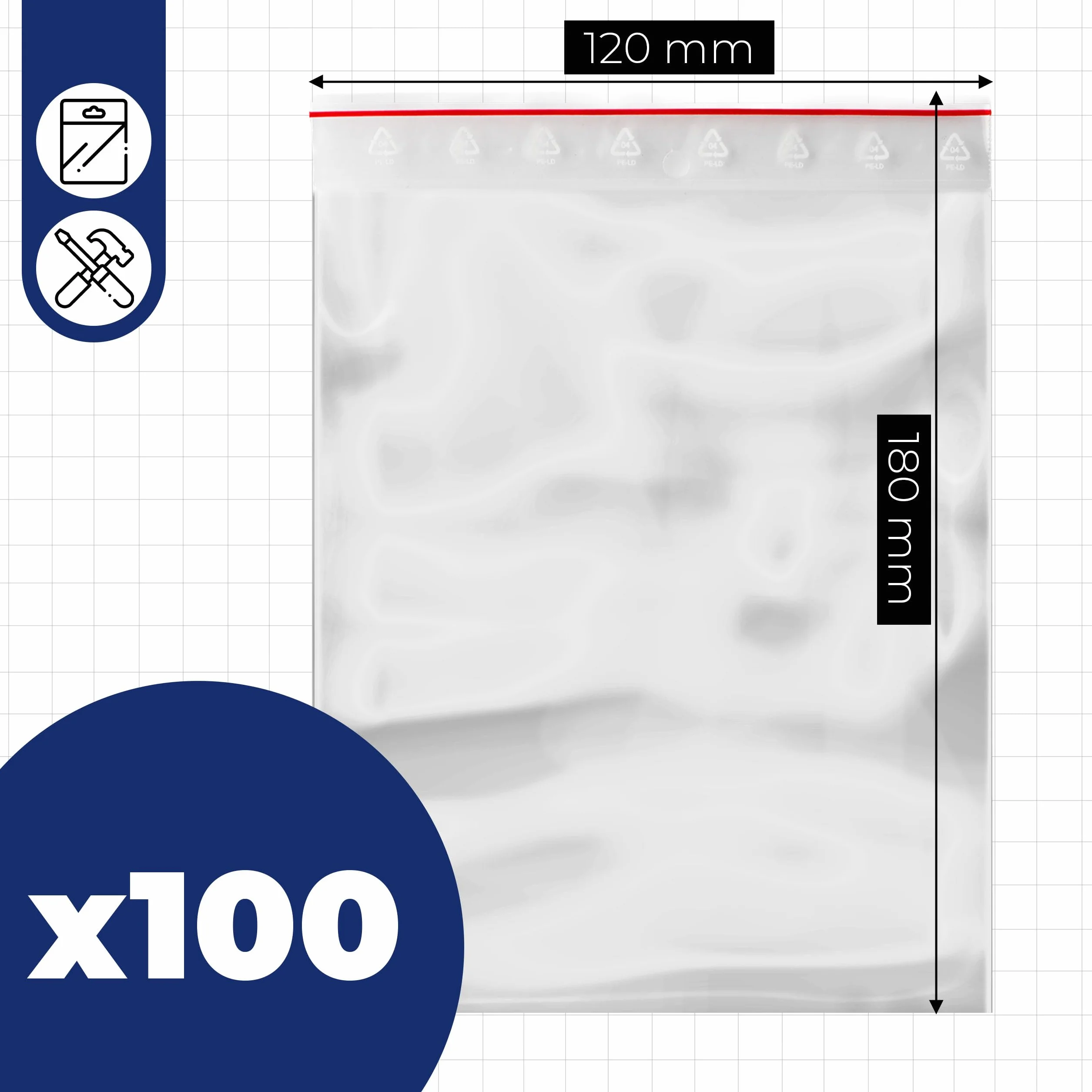Woreczki Worki Torebki Strunowe 120X180 Mm 100Szt Wodoodporne i Trwałe Worki na Drobiazgi, Biżuterię 100 Sztuk, Przeźroczyste Woreczki Pakowe