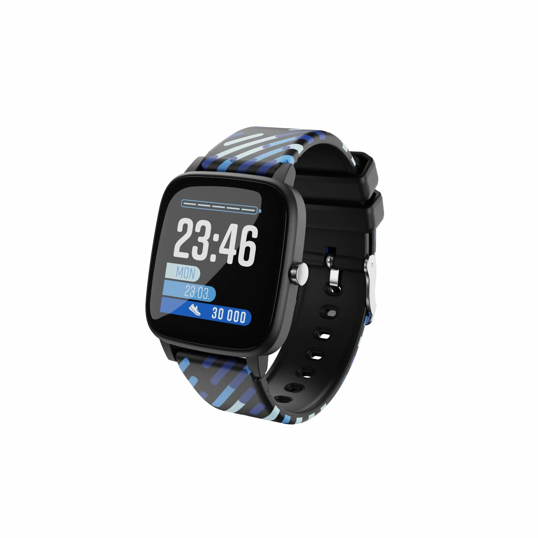 Lamax BCool dziecięcy smartwatch, zegarek dla dzieci, język włoski, czas trwania do 7 dni, krokomierz, pomiar tętna, analiza snu, IP68, 4 gry, dwa paski (czarny)
