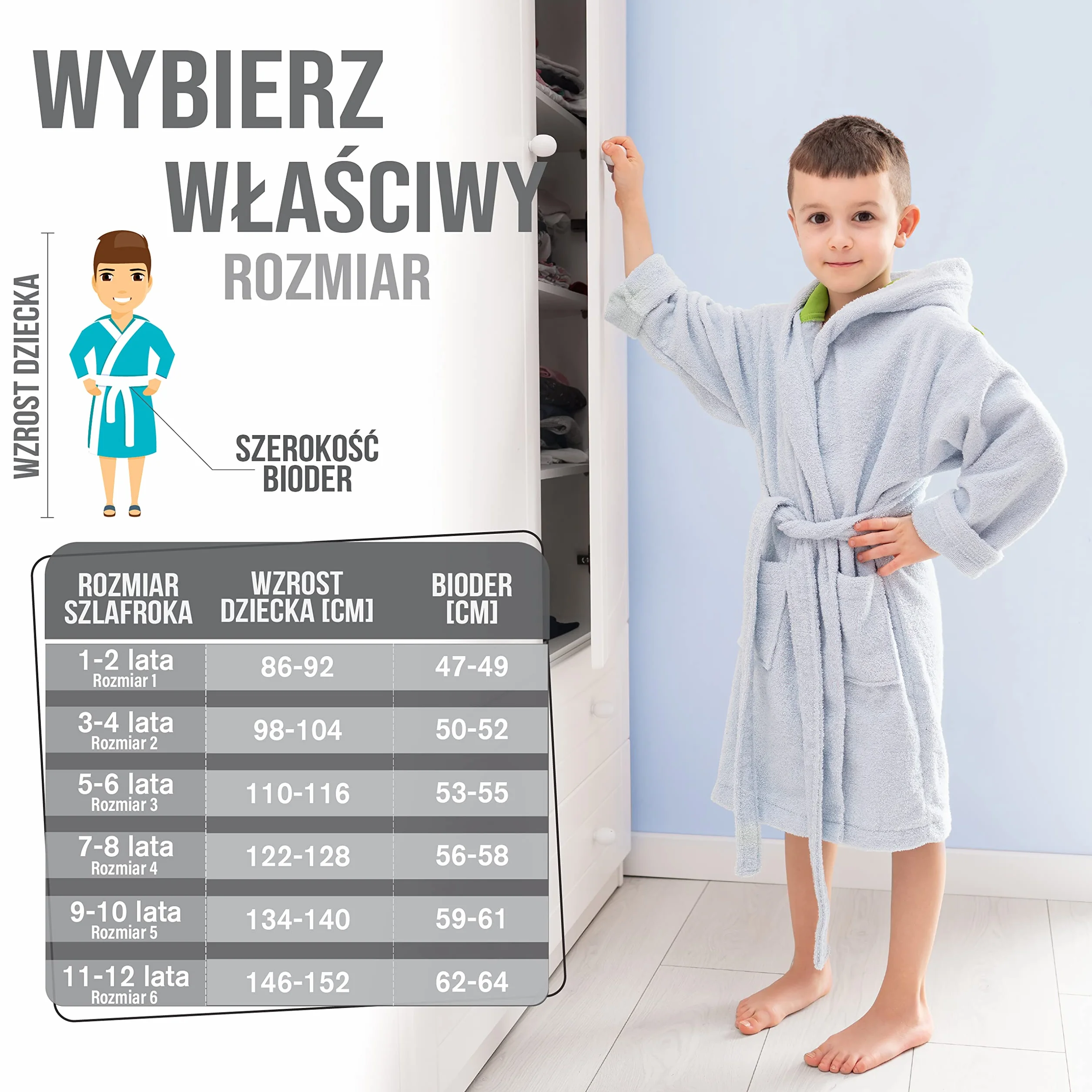 Twinzen Szlafrok dziecięcy z dinozaurami, dla chłopców i dziewczynek, 100% bawełna, Öko-Tex®