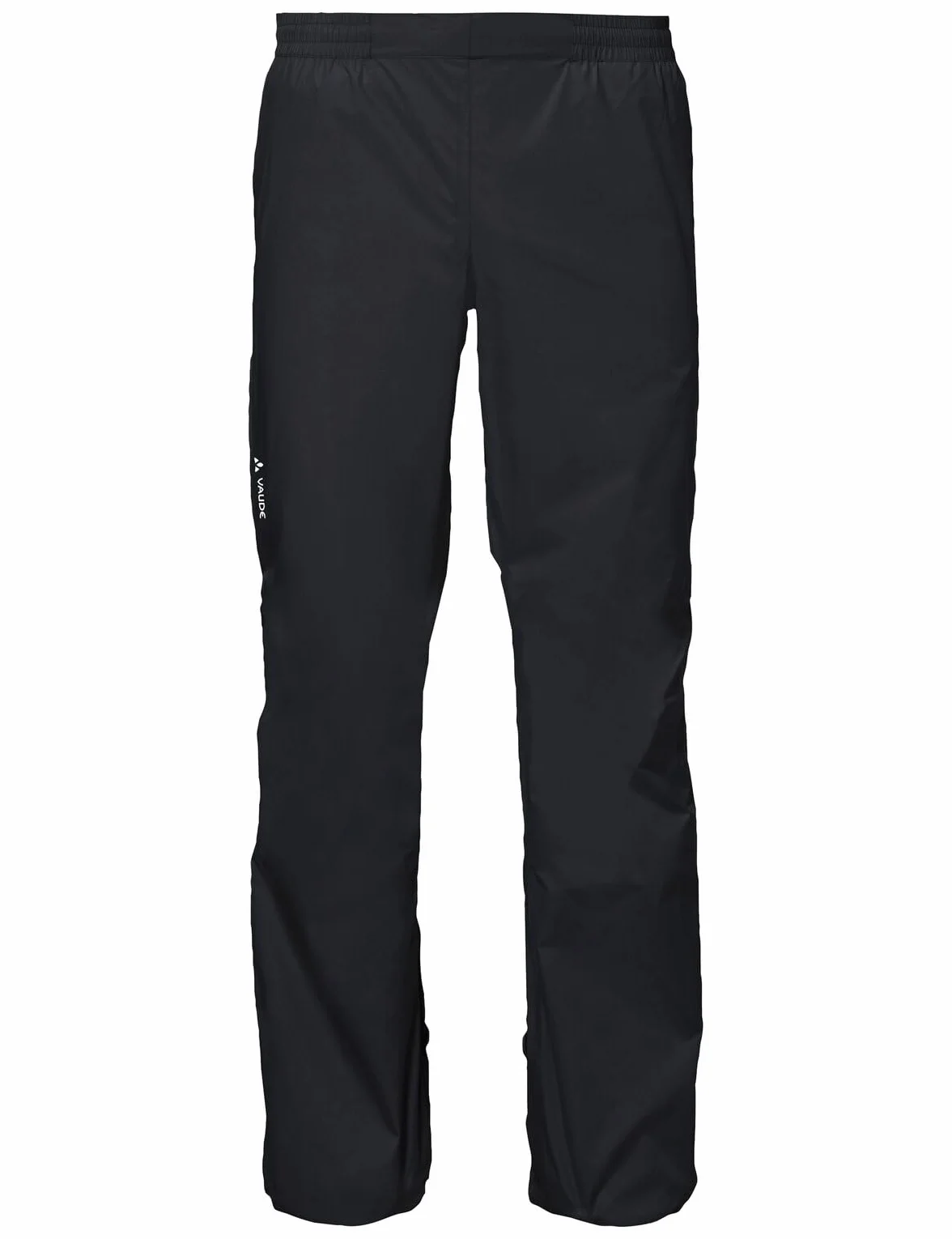 VAUDE Spodnie przeciwdeszczowe męskie Drop Pants LI, wodoodporne spodnie outdoorowe na rower, lekkie spodnie wierzchnie, oddychające spodnie rowerowe, czarne, szybko się zakładają