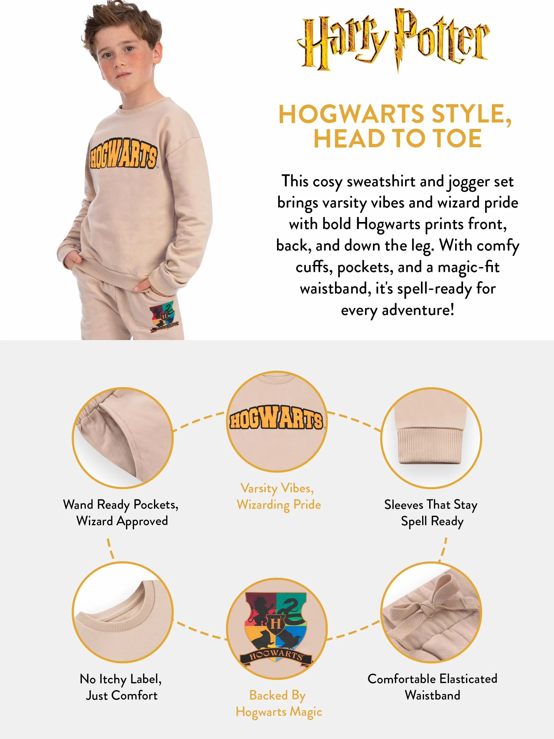 Harry Potter Zestaw Bluza I Spodnie Dresowe Dla Chłopców, Dwuczęściowy Strój Hogwarts, Odzież Chłopięca Hogwarts