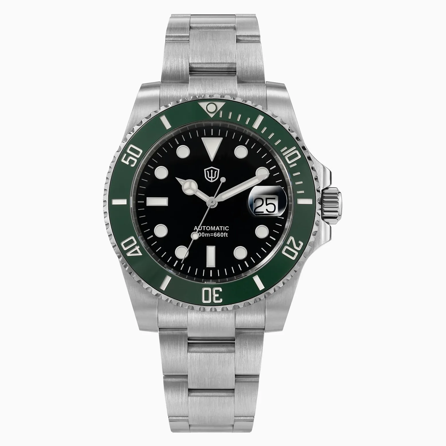 watchdives WD5512B Zegarek do nurkowania dla mężczyzn, ST2130, automatyczny zegarek na rękę, 40 mm, szkło szafirowe, wypukłe lustro do okna daty (efekt wzmocnienia 2,5-krotnego), BGW-9 niebieskie