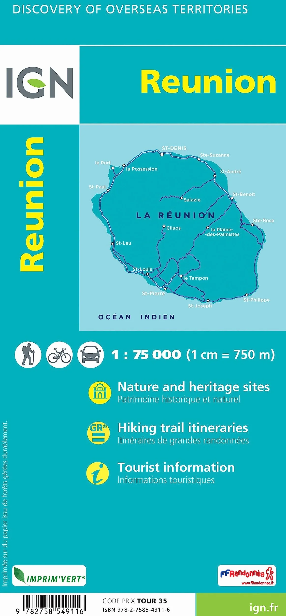 84974 La Reunion 1/75.000: 974