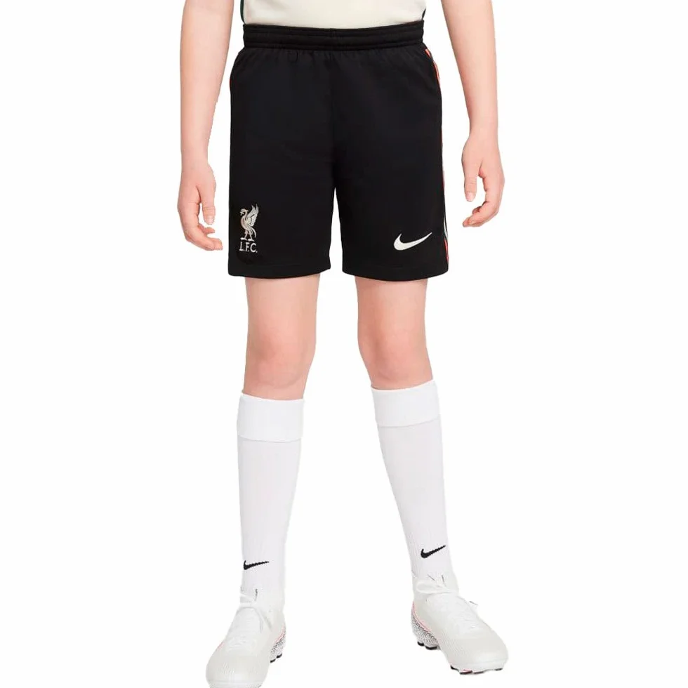 Nike Liverpool, krótkie spodenki dziecięce, uniseks, sezon 2021/22, sprzęt do zabawy, krótkie spodenki Away