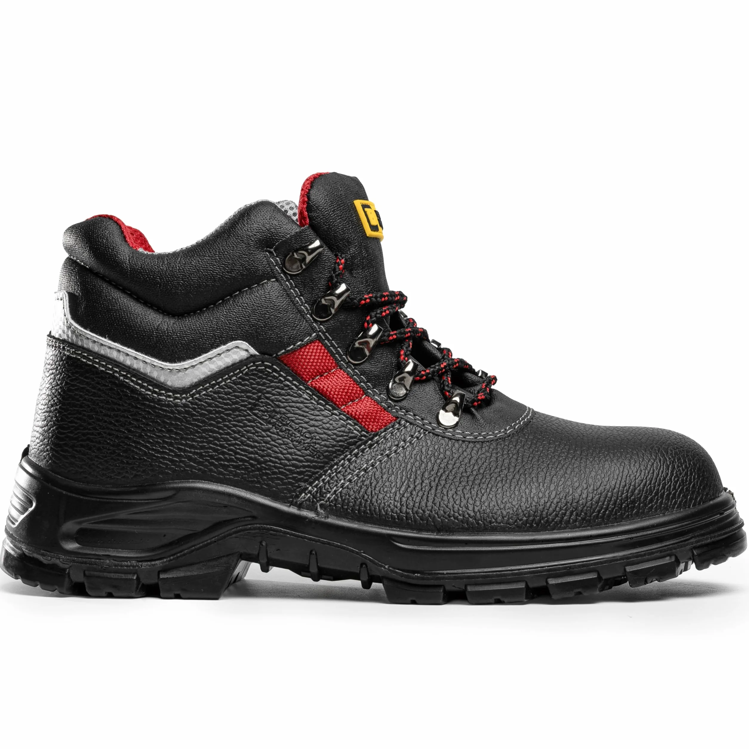 Black Hammer męskie buty ochronne skórzane S3 SRC czarne stalowe noski buty robocze za kostkę 5993