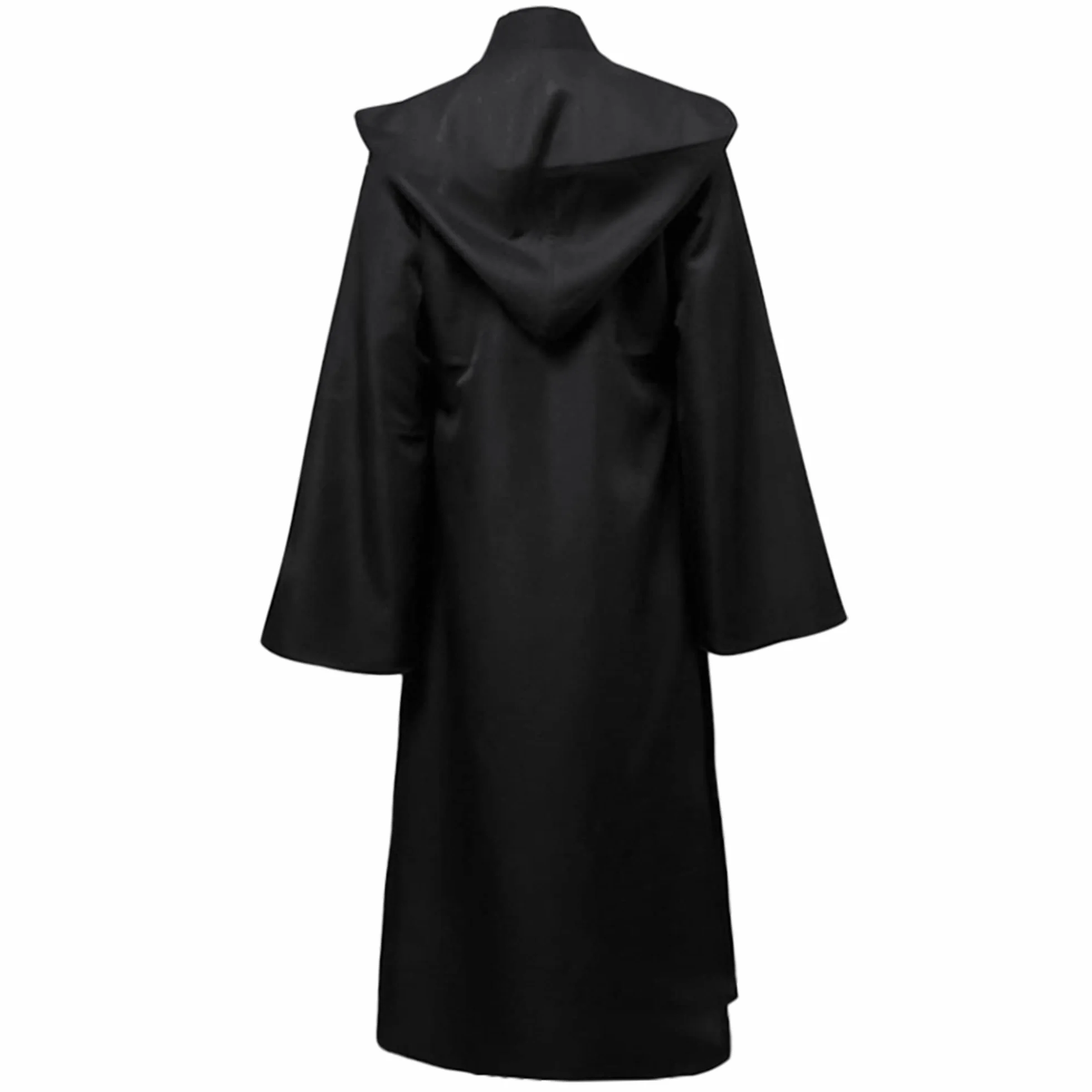 GraduationMall Męski płaszcz z kapturem – czarna szata Sith na Halloween, cosplay dla czarodziejów, Darth Sidious lub Death Eater