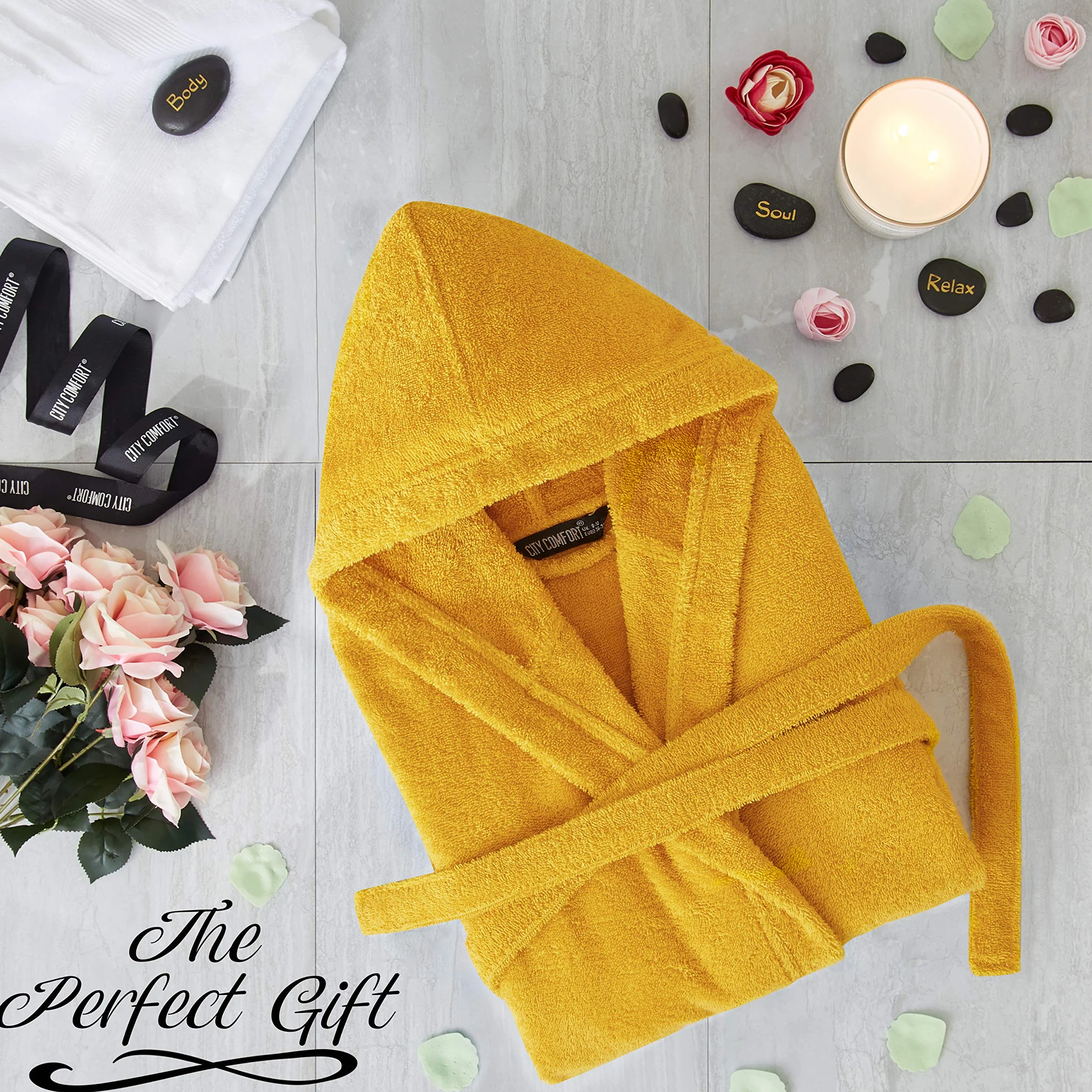 CityComfort Damski szlafrok z tkaniny frotte, bawełniany szlafrok, bardzo chłonny