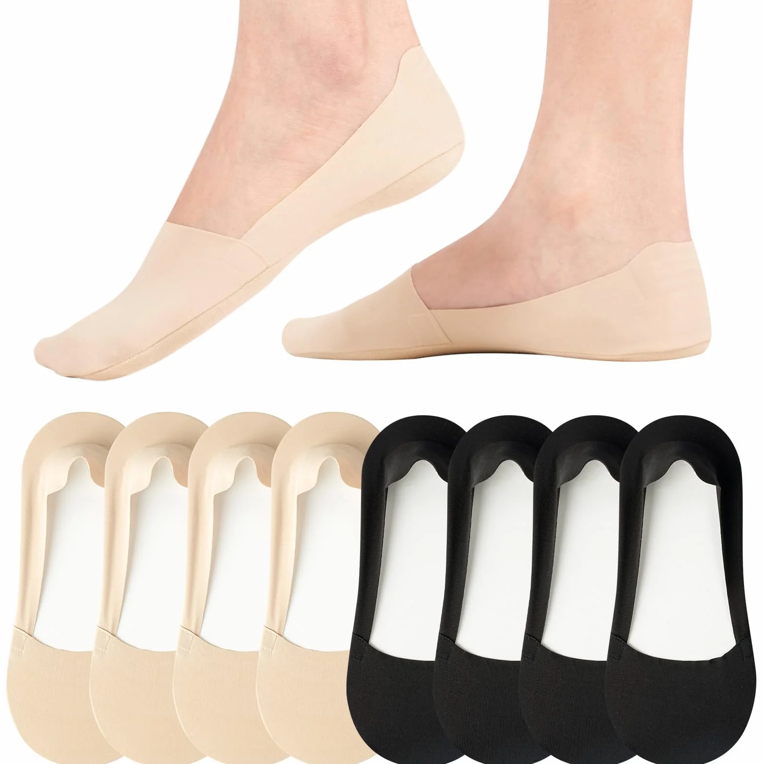 Skarpety damskie do sneakersów, 39-42, 35-38, niewidoczne stopki, antypoślizgowe, letnie skarpety do sneakersów, bez pokazu