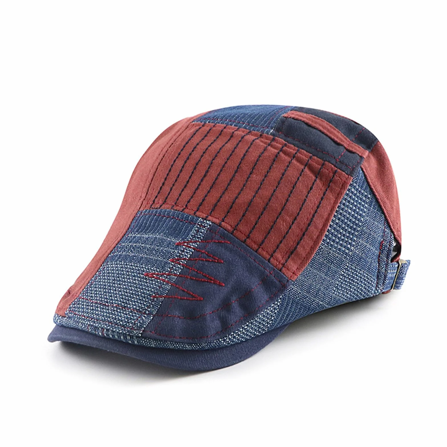 Męska czapka z daszkiem z daszkiem, patchworkowa czapka beret, czapka z daszkiem Gatsby Newsboy Cap czapka golfa