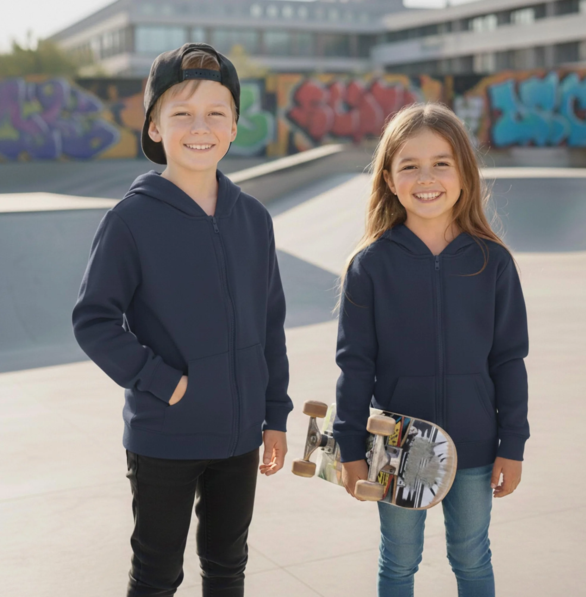 ROCK-IT Apparel dziecięca kurtka z kapturem i zamkiem błyskawicznym, bluza, sweter, rozmiary 98-164, unisex, miękka i wytrzymała tkanina premium