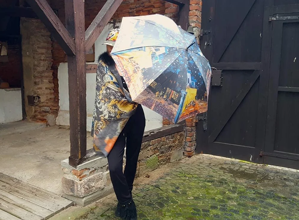 VON LILIENFELD Parasol automatyczny Vincent van Gogh nocna kawiarnia mężczyźni kobiety motyw