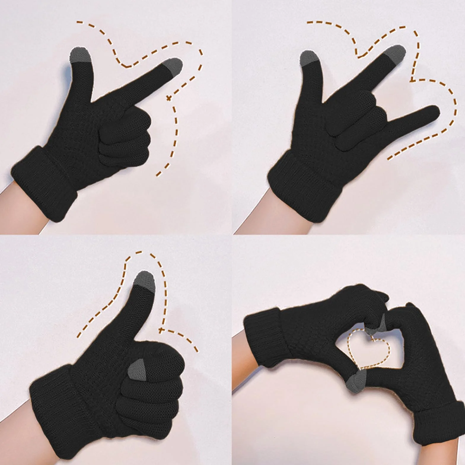 GWAWG 2 szt. damskie rękawiczki termiczne do ekranów dotykowych – damskie ciepłe rękawiczki zimowe dla kobiet, polar lined outdoor running cycling cold weather accessories