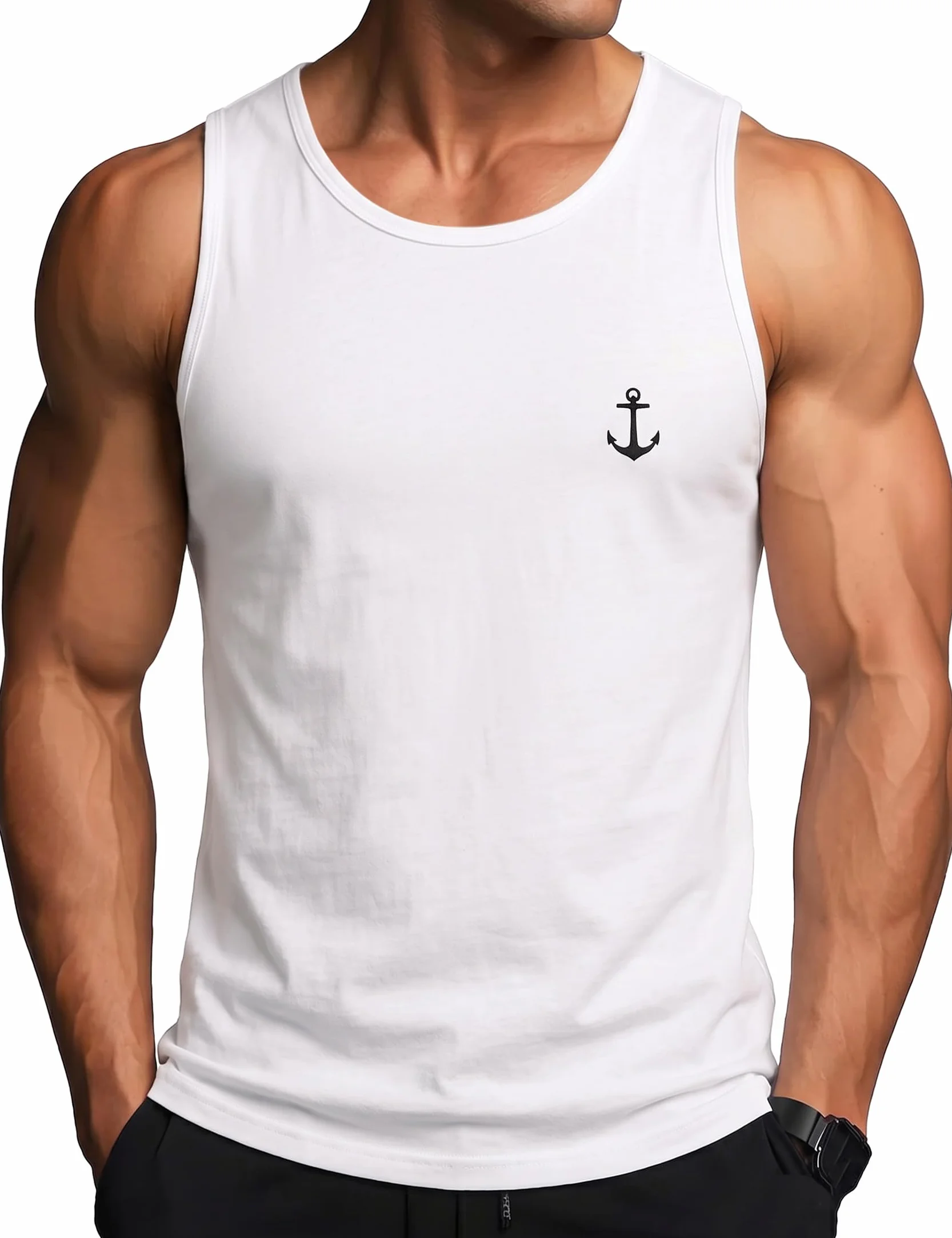 Terecey Męski tank top lato bawełna podkoszulek moda hawajskie palmy nadruk na co dzień bez rękawów podstawowy top lato wakacyjna sportowa koszulka fitness siłownia do biegania S-XXL