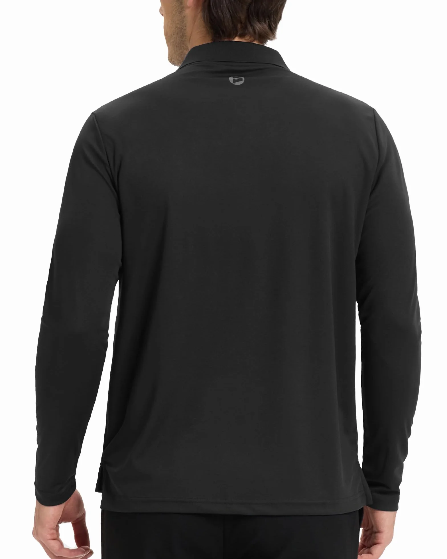 Outdoor Ventures Męska koszulka polo z długim rękawem, UPF50+, ochrona przed słońcem, ochrona przed promieniowaniem UV, koszulka polo dla mężczyzn, lekka, oddychająca koszulka polo, top do tenisa