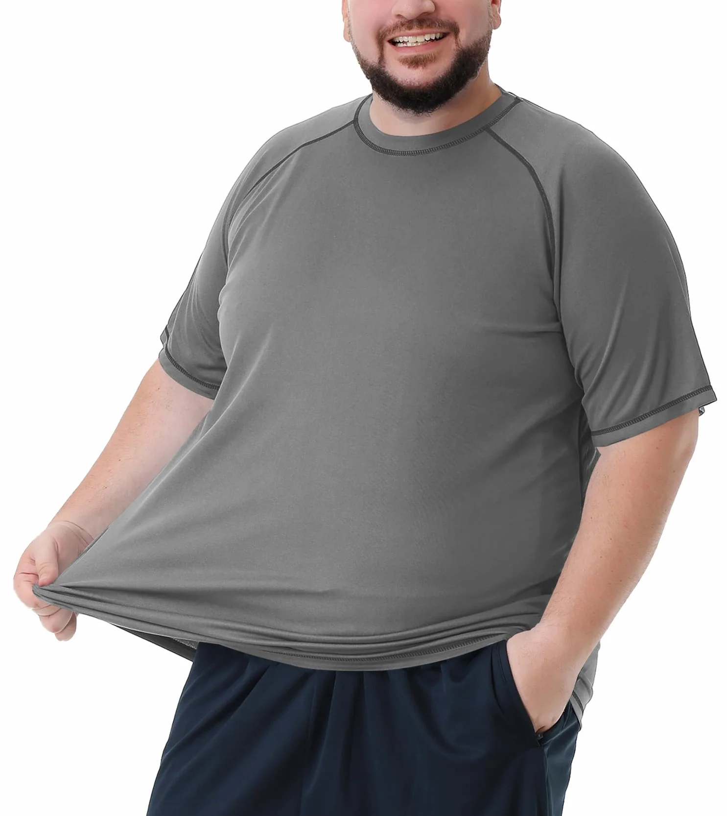 Męska koszulka do pływania w dużych rozmiarach, ochrona przed Rash Guard, koszulka plażowa, z krótkim rękawem, bardzo długa, oversized t-shirt męski