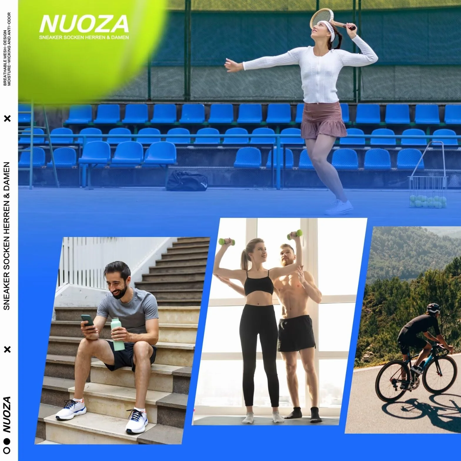 NUOZA 10 par Krótkie skarpety dla mężczyzn i kobiet oddychające bawełniane letnie sporty kolarstwo turystyka skarpety do tenisa niewidoczne skarpetki