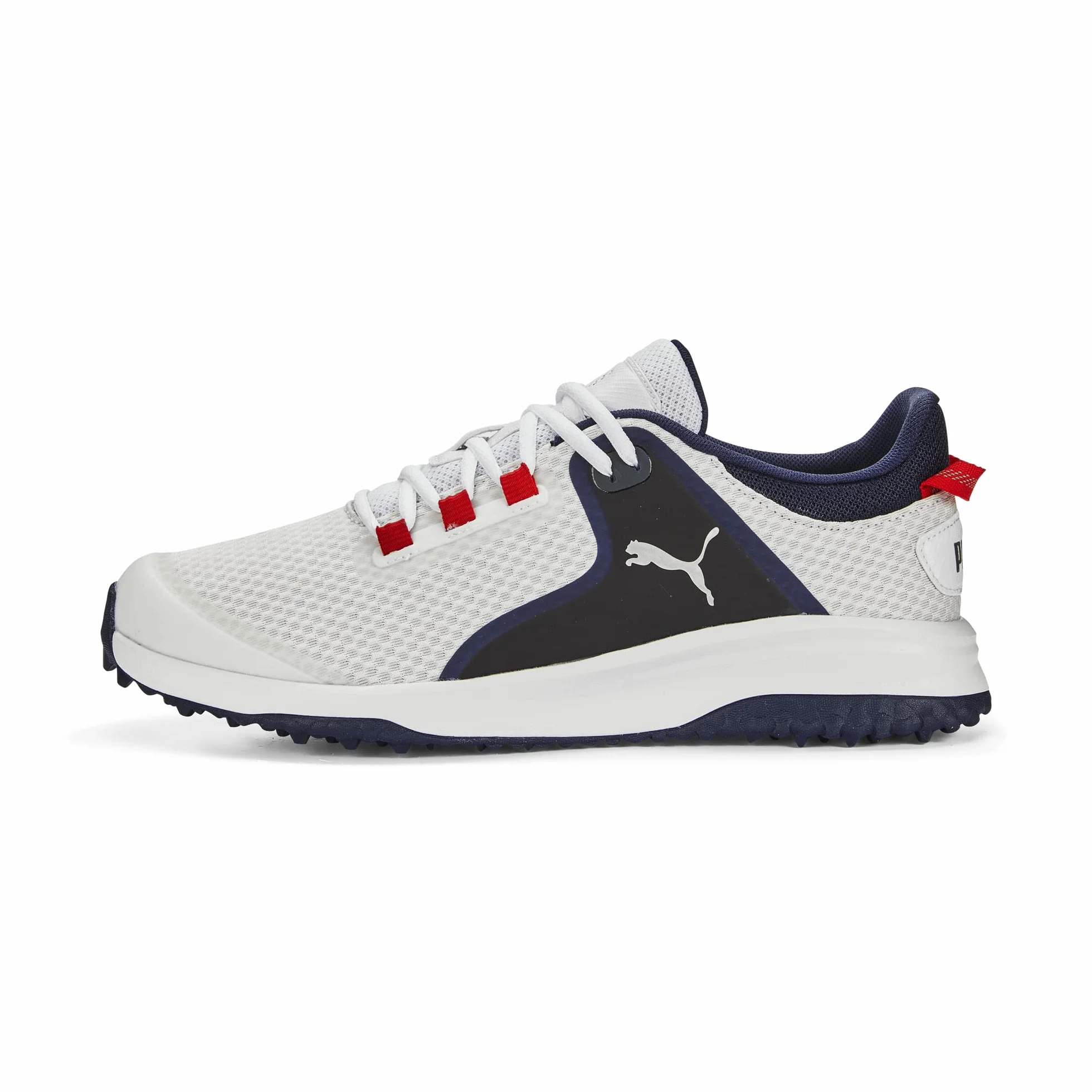 PUMA Fusion Grip, Buty do golfa Mężczyźni, Puma Biały Puma Srebrny Puma Navy, 44 EU