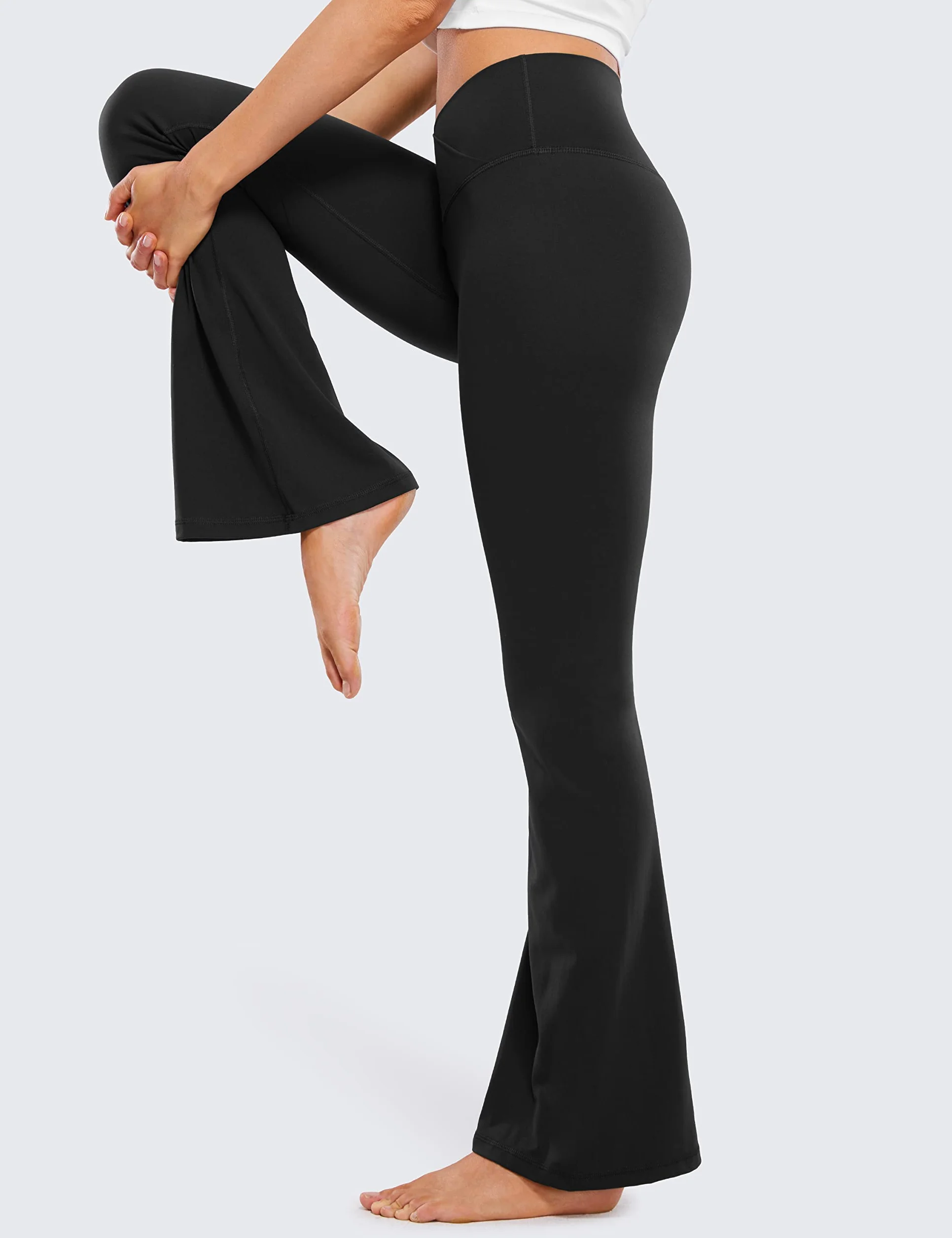CRZ YOGA Damskie legginsy Butterluxe Crossover Flared Leggings - 29''/31''/33'' Legginsy treningowe z wysoką talią Stretch Bootcut Yoga Pants