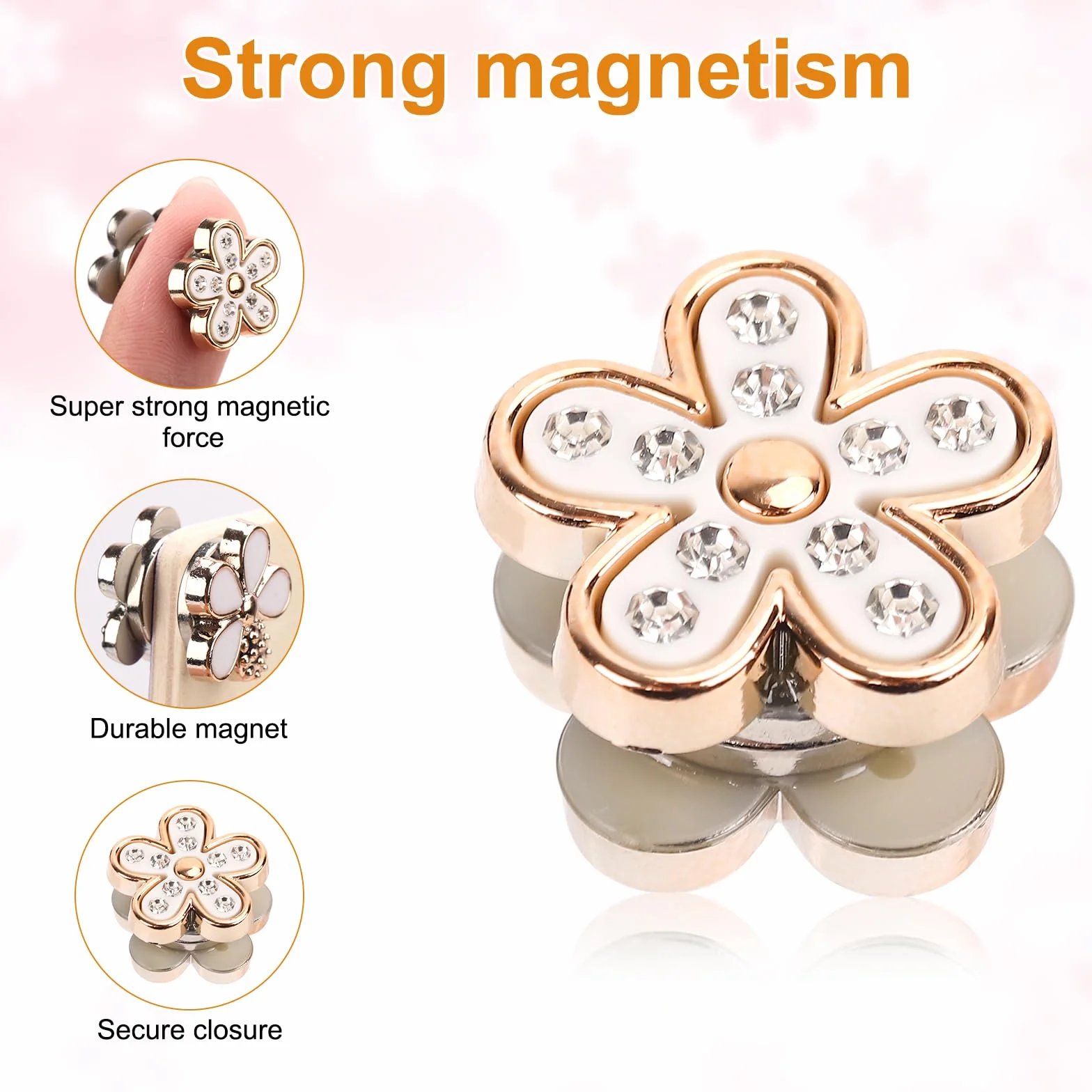 12szt Magnetycznych Szpilek do Hidzabu, Czarno-Biale Magnesy Bez Zaczepiania Wielofunkcyjne Mocne Magnetyczne Guziki do Hidzabu Broszka Bez Szpilek do Szalików Czapek Szali (Styl 1)