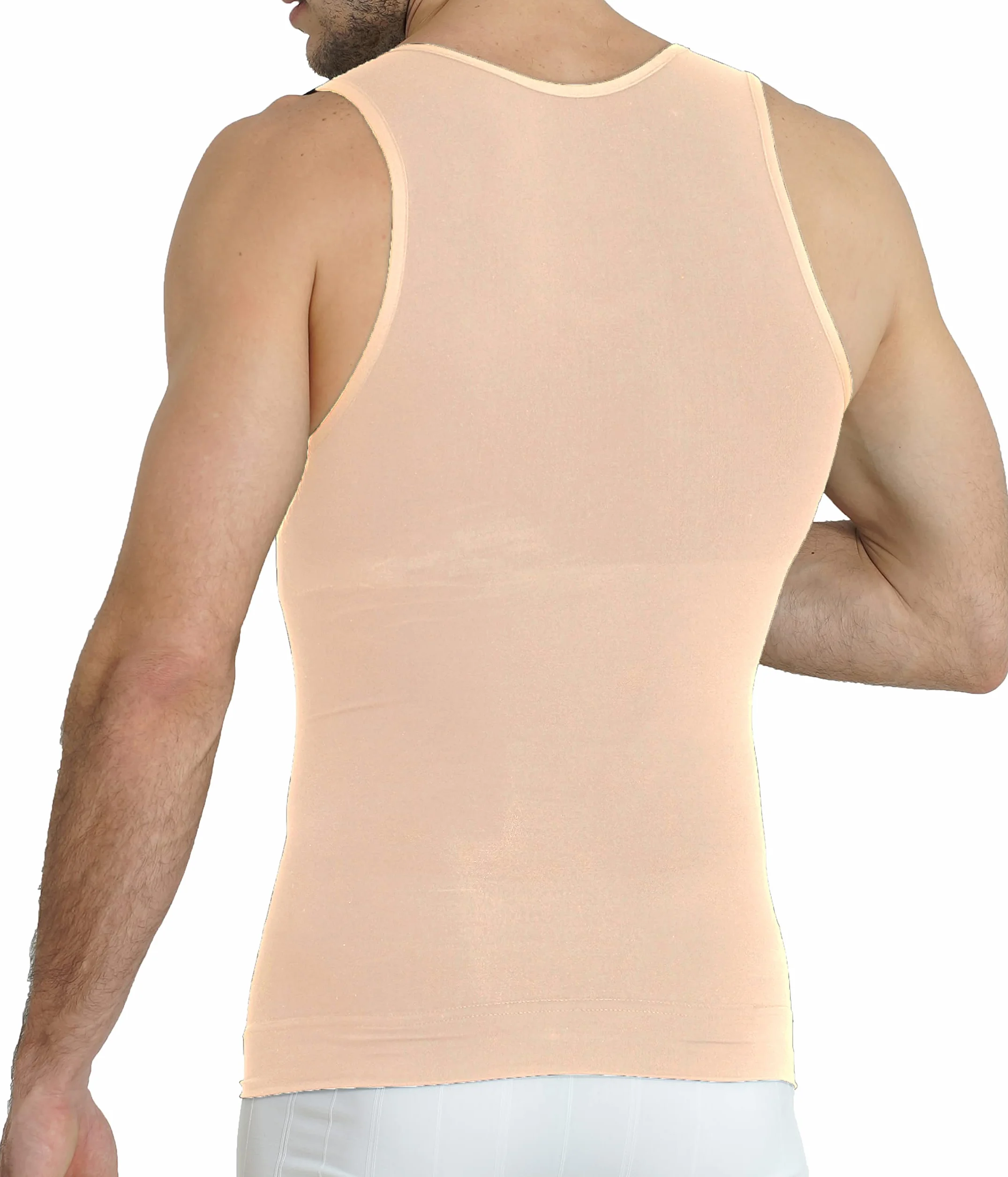 UnsichtBra Shapewear podkoszulek męski | Body Shaper koszulka funkcyjna męska | koszulka kompresyjna wyszczuplająca brzuch, męska, biała, beżowa, czarna