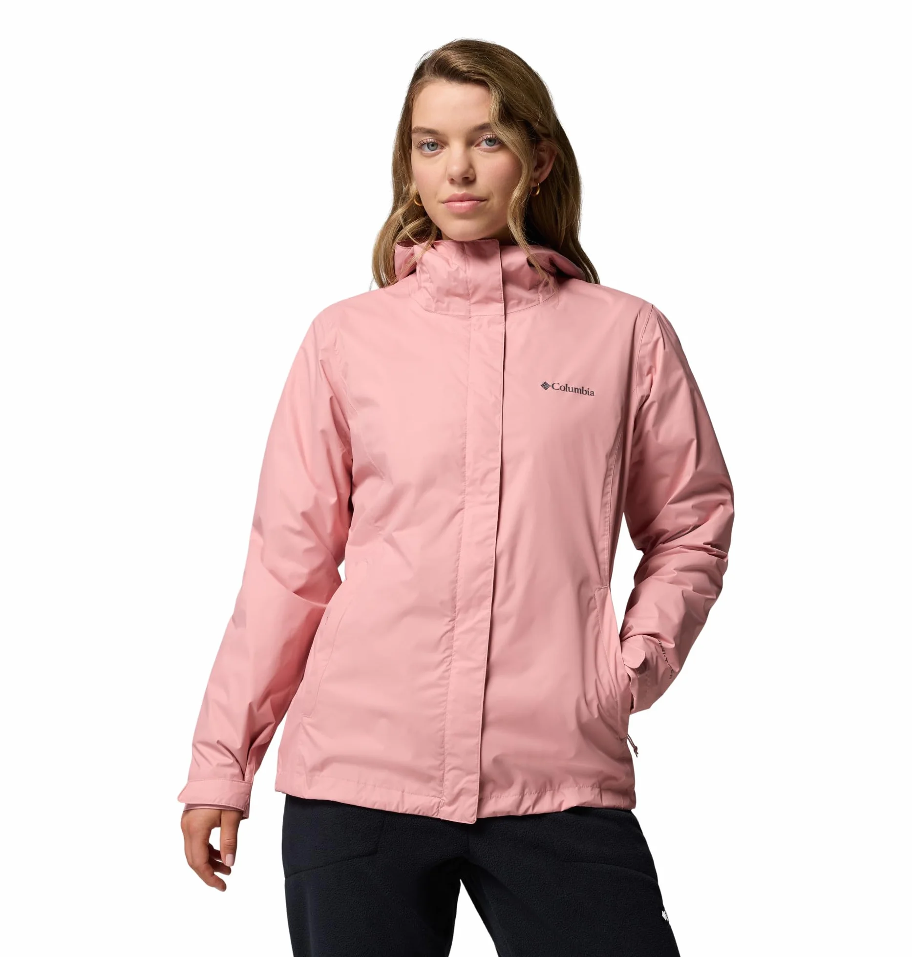 Columbia Damska kurtka Arcadia 2, wodoodporna, przeciwdeszczowa, gumka, różowa, XL