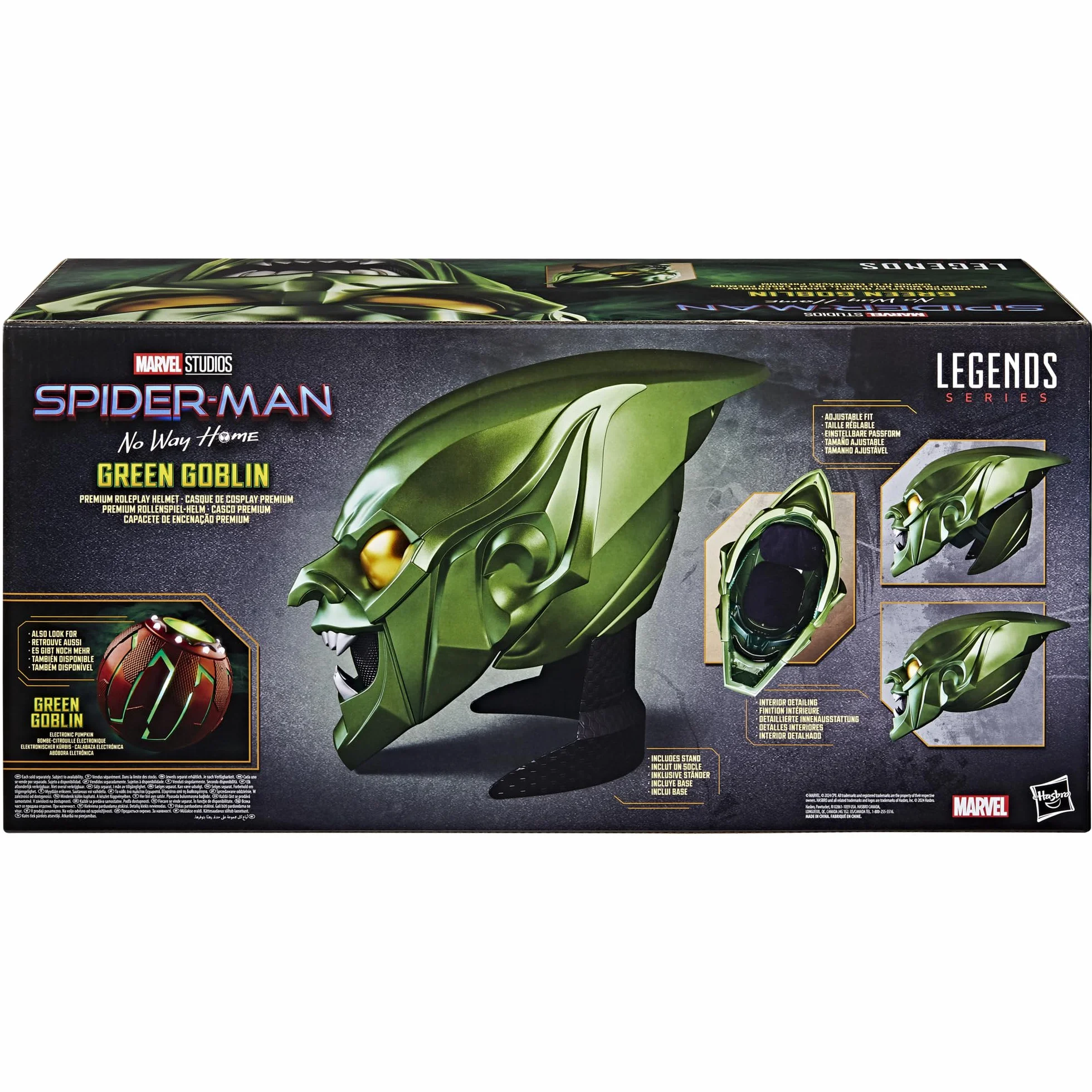 Marvel Legends Series Green Goblin Premium kask do odgrywania ról, Spider-Man: No Way Home, sprzęt do odgrywania ról dla dorosłych