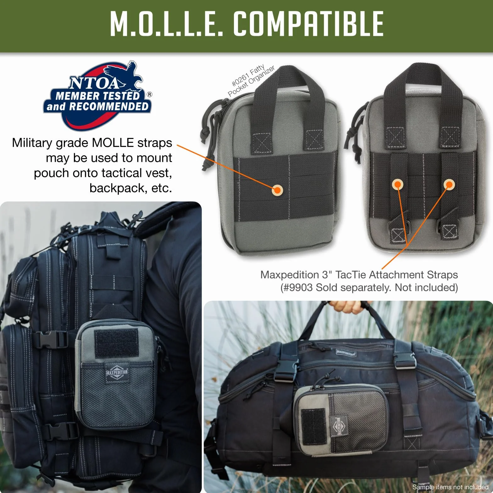 Maxpedition Fatty Pocket Organizer torba, kolor szary wilk, rozmiar uniwersalny
