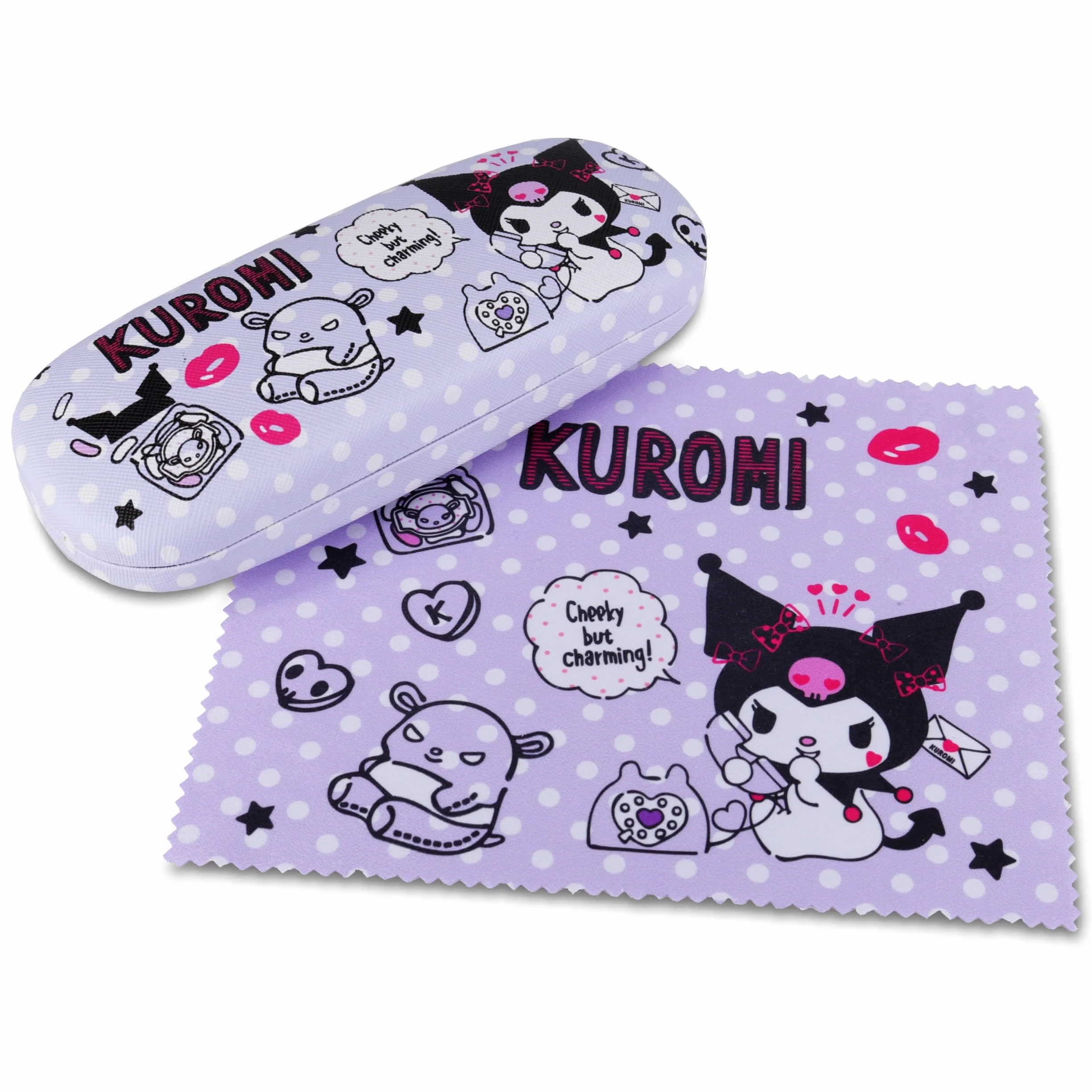 Roffatide Anime różowy kreskówka etui na okulary twarda obudowa na okulary z ściereczką do okularów przenośne ochronne pokrowiec na okulary dla chłopców dziewcząt