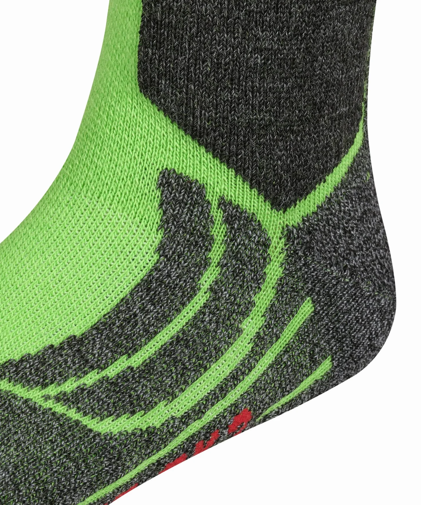 FALKE Uniseks - dzieci Skarpety narciarskie SK2 Intermediate K Kh Wełna ciepłe grube 1 Para, Zielony Vivid Green 7231, 35-38