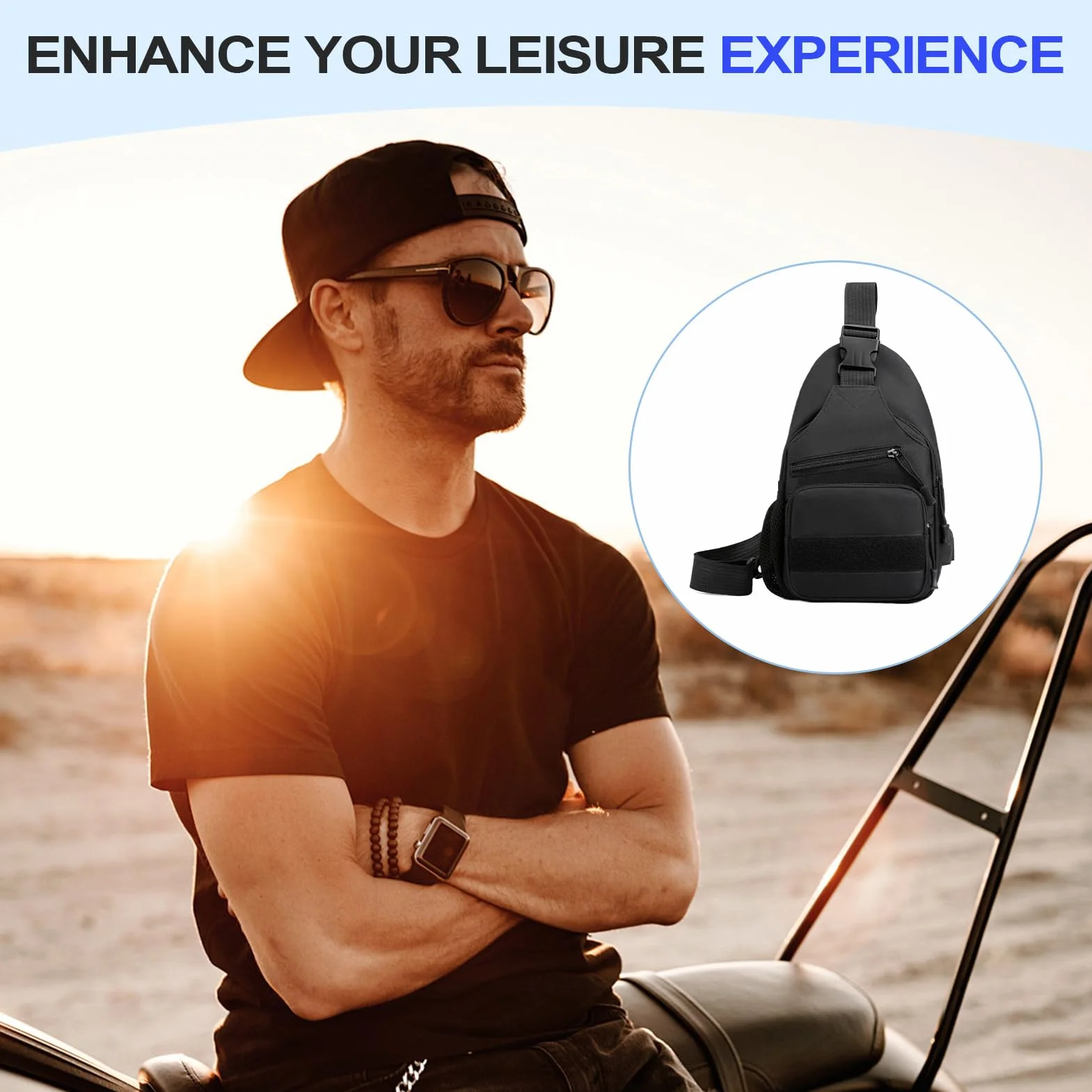 Small Sling Bag, Wear Resistant Single Shoulder, 11.42x6.69x2.76 Inch Messenger Pouch Practical Portable Chest Pack for Men and Women, Perfect for Hiking, Camping, Jogging, Cycling
