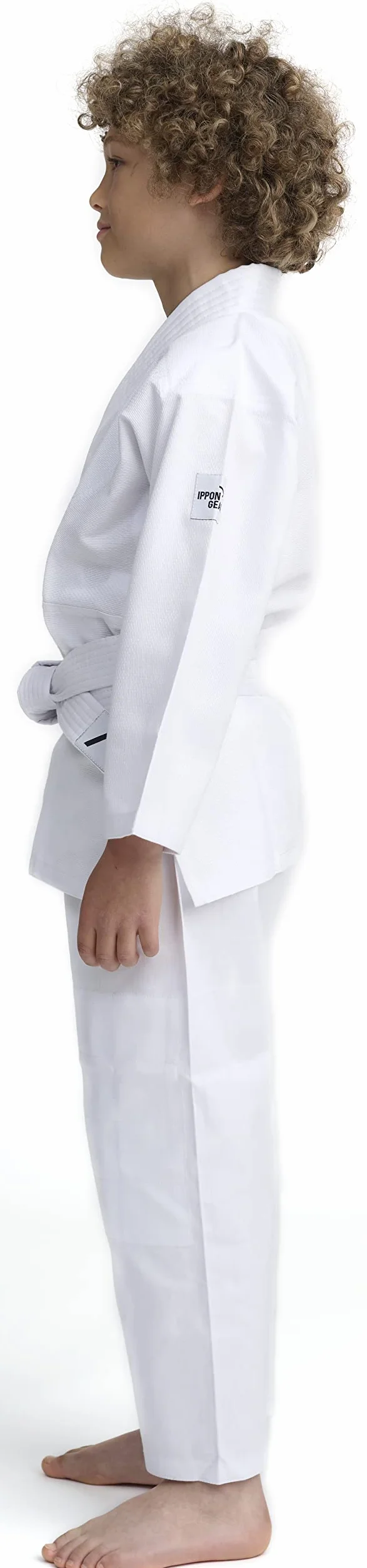 IPPONGEAR Beginner strój do judo dla 2 dzieci, do sportów walki, wraz z paskiem (wyposażenie niemieckiej reprezentacji narodowej, ściągacz z gumką i ściągacz w spodniach, gęstość materiału 190 g/m²