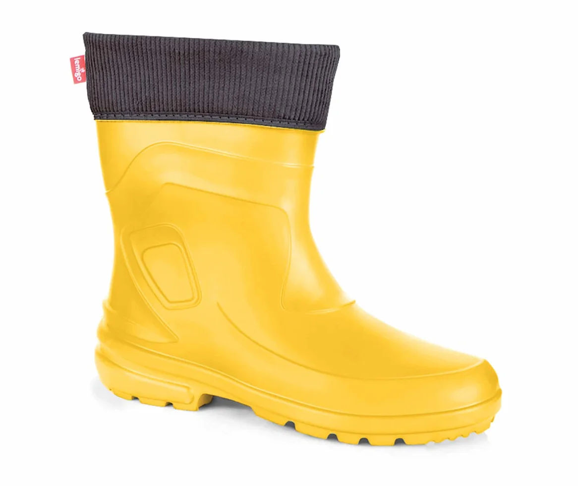 LEMIGO Damen Gummistiefel Jessy aus Schaumstoff sehr leicht (Giallo/Grau, 37)