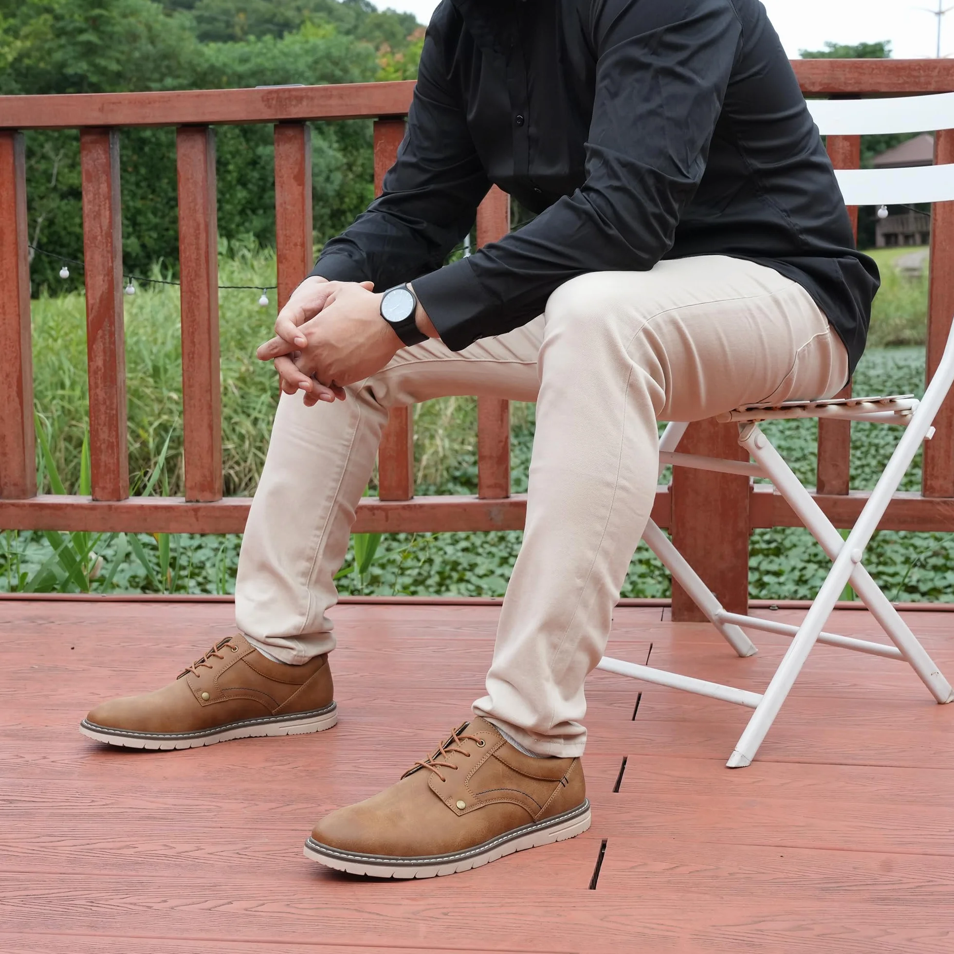 Hawkwell Eleganckie Sneakersy Męskie Typu Oxford – Wygodne Półbuty Biznesowe Casual, Duże Rozmiary (45-52)