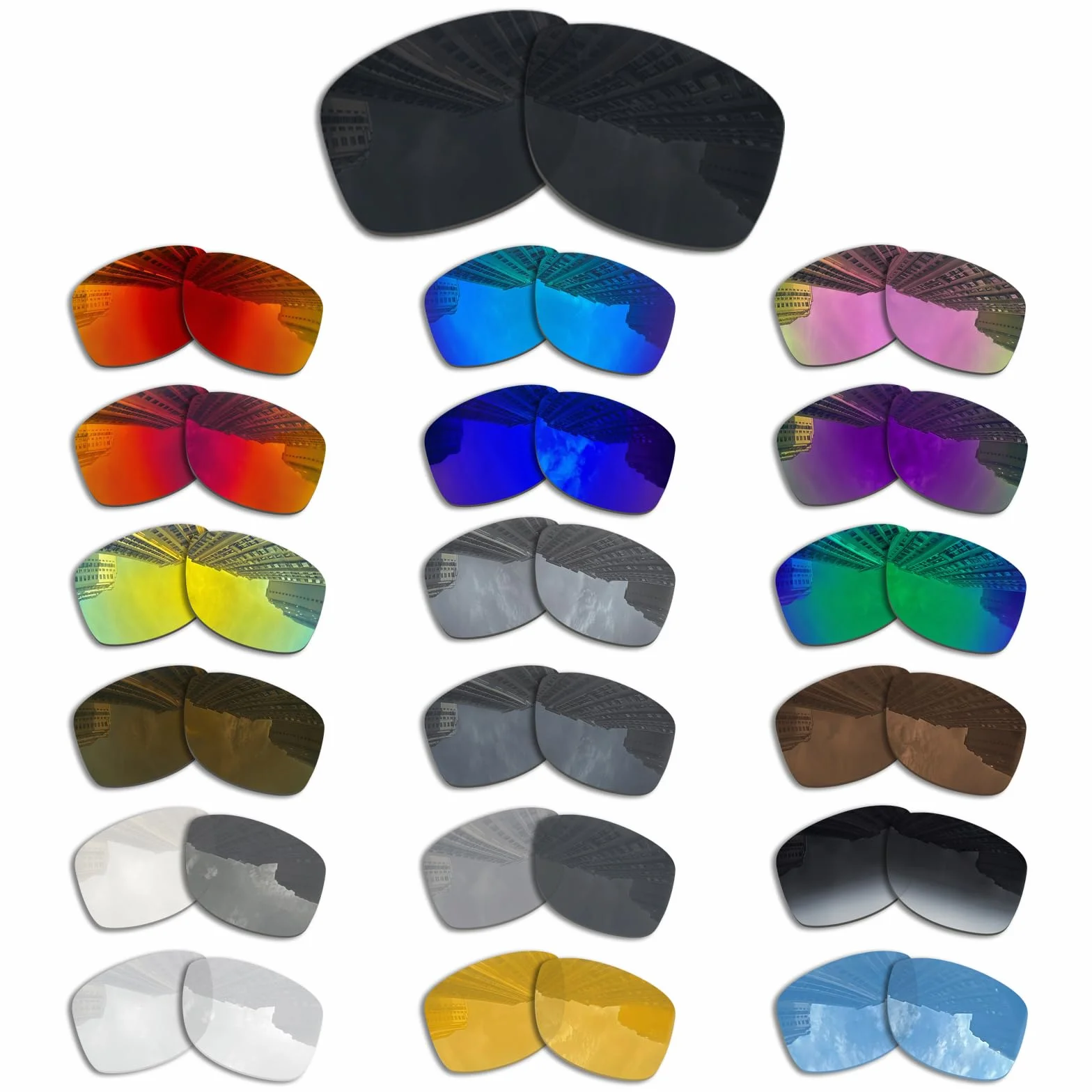 Szkła zapasowe do Oakley Jupiter Squared OO9135/Jupiter Carbon OO9220 polaryzacyjne grubość 1,5 mm, zapobiegające soli, olejoodporne (ciemnoczerwone)