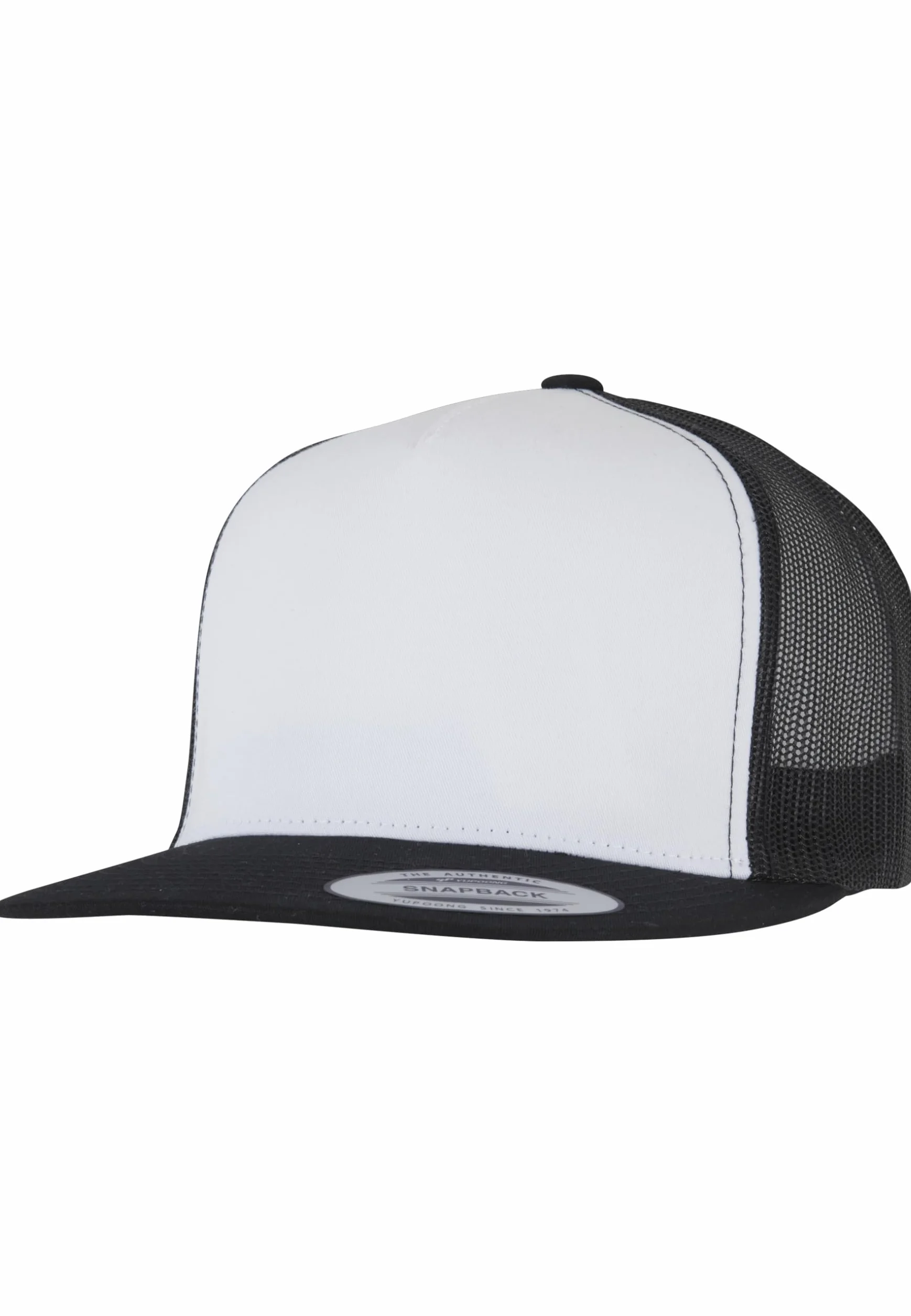 Flexfit Unisex Classic Trucker Cap, czapka damska i męska, dostępna w 4 kolorach, rozmiar uniwersalny, Blk/Wht/Blk, Rozmiar uniwersalny