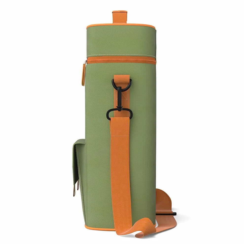 Cuopru Wysokiej jakości torba na ramię Yerba Mate Kit, dwuwarstwowa, wodoodporna, 2 butelki wina, przenośna torba na podróż, piknik, plażę, Zielony wojskowy, One_Size, Torba na ramię