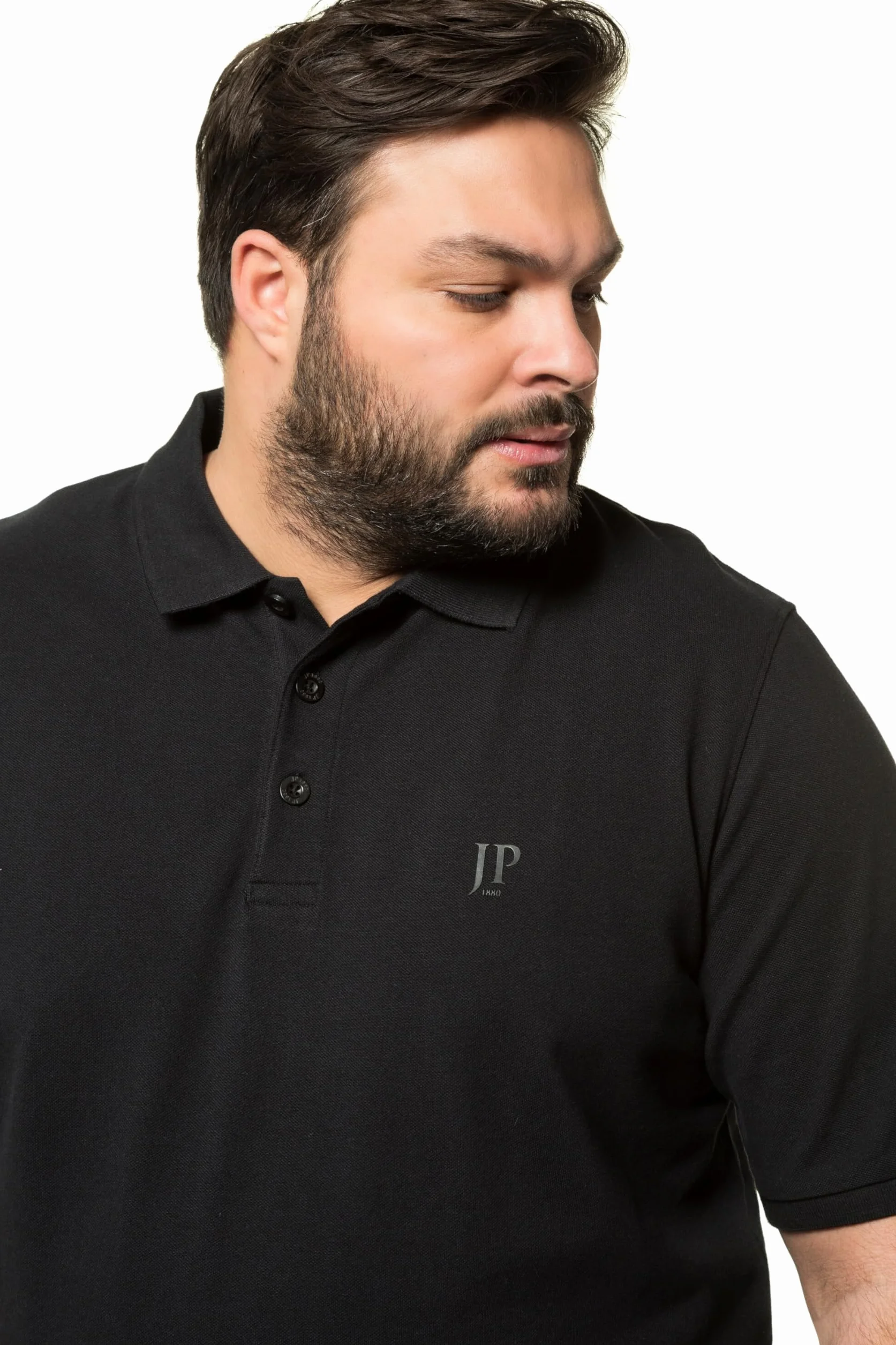 JP 1880 Koszulka polo Mężczyźni Koszulka polo Piquee ze ściągaczem