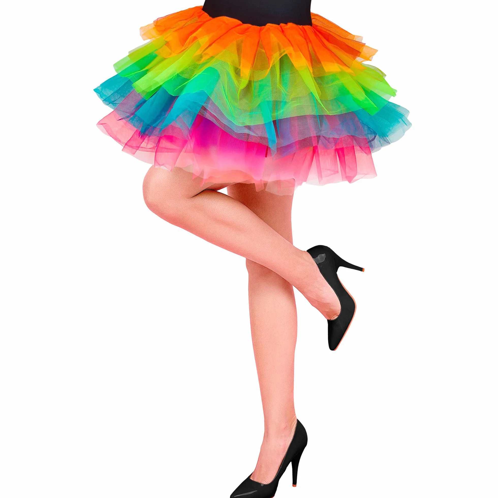 W WIDMANN MILANO Party Fashion 10344 - tutu tęczowa spódnica dla dorosłych, tiulowa spódnica, tancerki, karnawał, impreza tematyczna
