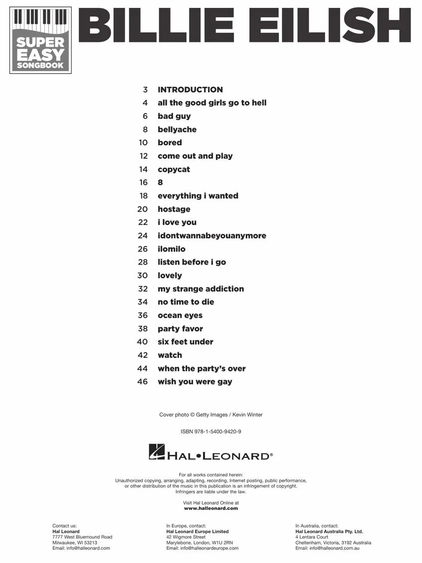Billie Eilish - Super Easy Songbook