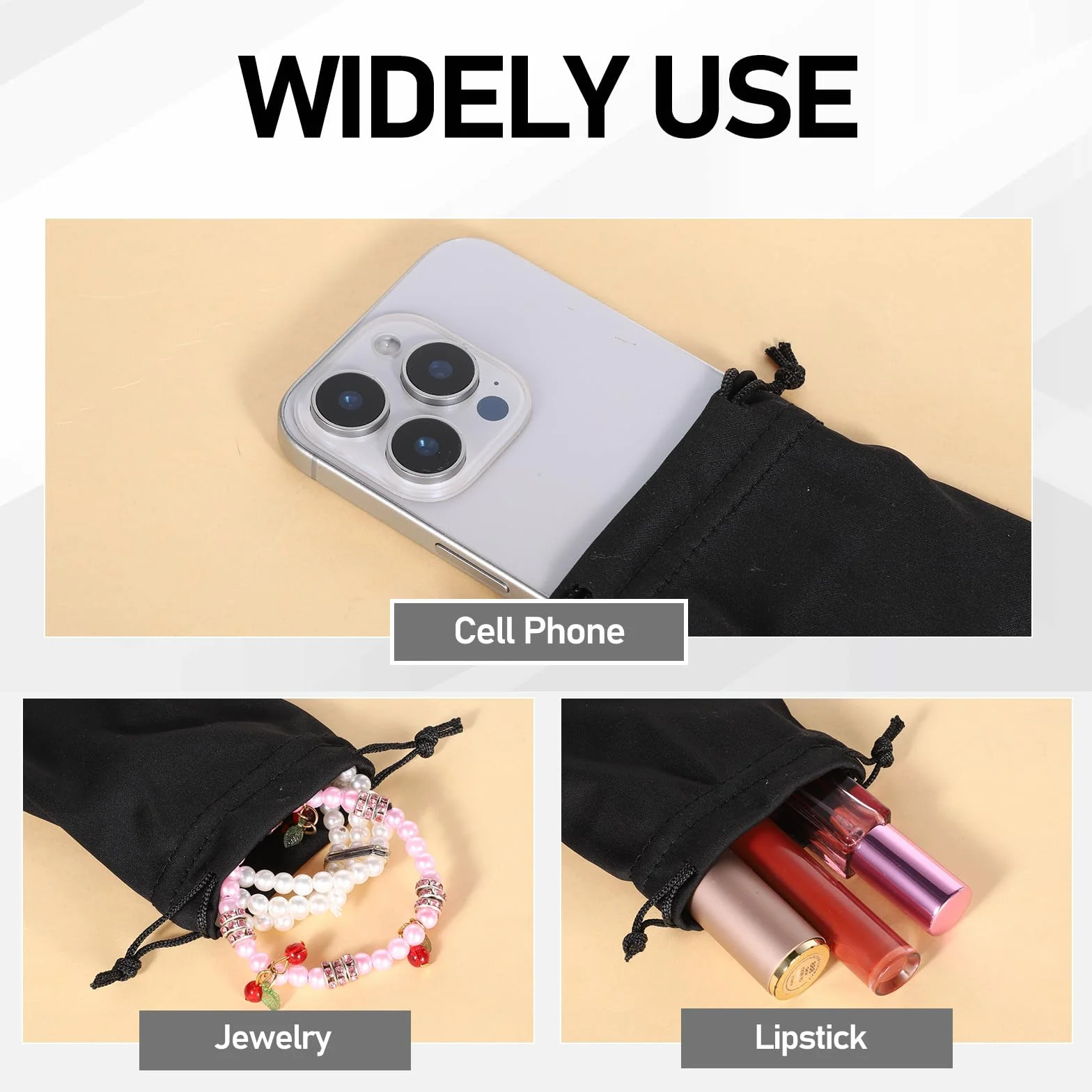simarro 12-częściowa torba na okulary przeciwsłoneczne z mikrofibry, miękkie etui na okulary przeciwsłoneczne, 18 x 8,9 cm, czarna dzianinowa torba do przechowywania, odpowiednia na okulary