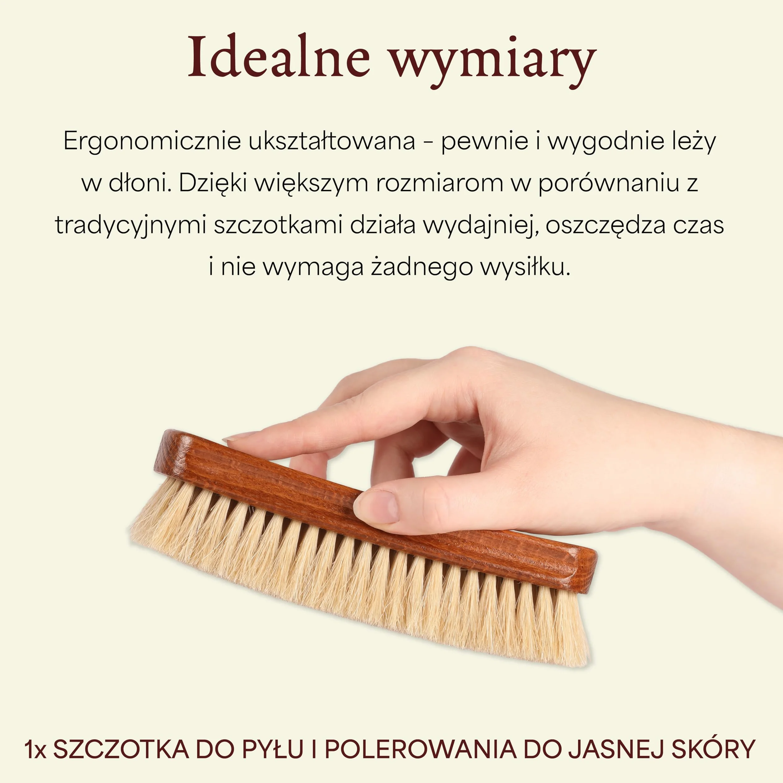 Langer & Messmer szczotka do butów z delikatnego włosia końskiego do efektywnego polerowania butów – szczotka polerska do profesjonalnej pielęgnacji obuwia – pojedyncza jasna