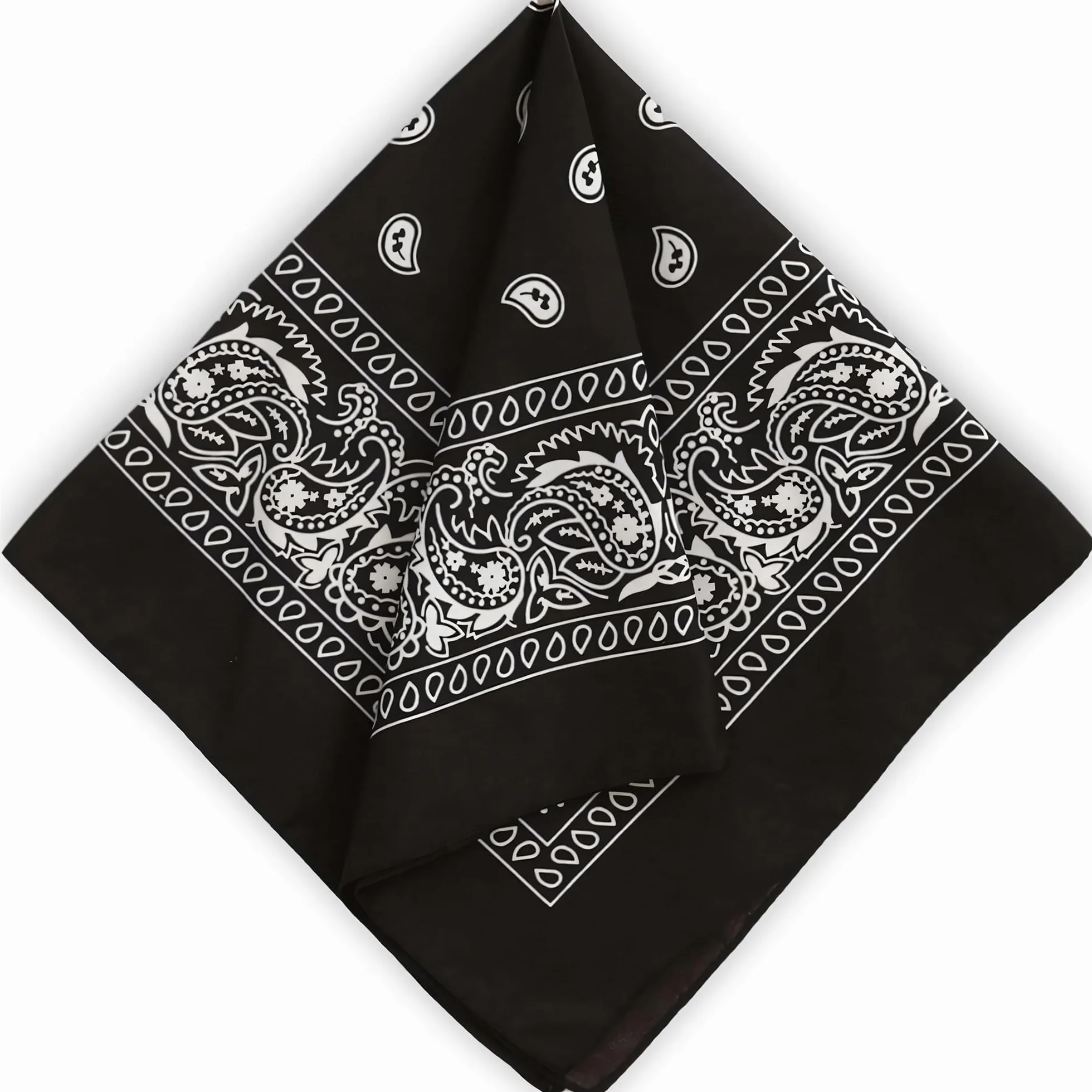 Tough Headwear Duża bandana opaska na głowę - chustka bandany dla kobiet i mężczyzn - szalik kowbojski i opakowanie Durag, Blk, rozmiar uniwersalny