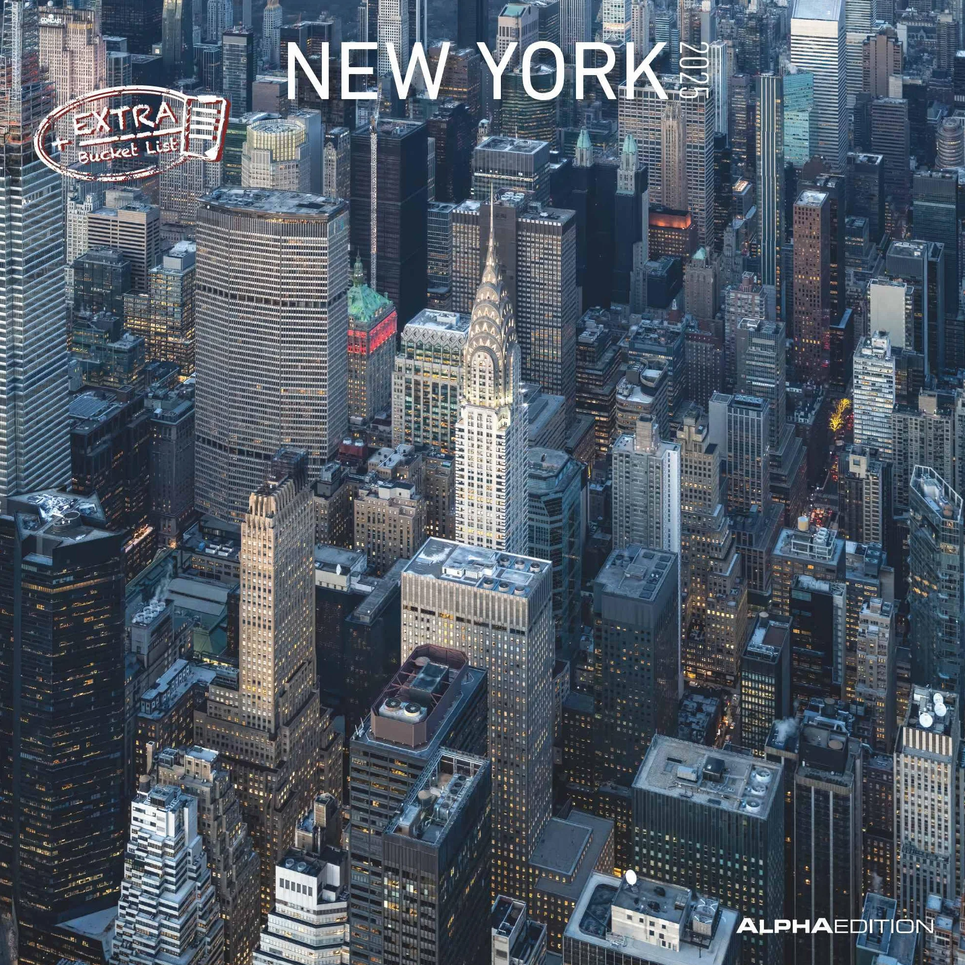 Alpha Edition - New York 2025 Broschürenkalender, 30x30cm, Wandkalender mit Platz für Notizen und Termine, Bilder amerikanischen Metropole, Monatsübersicht und Ferientermine DE/AT/CH
