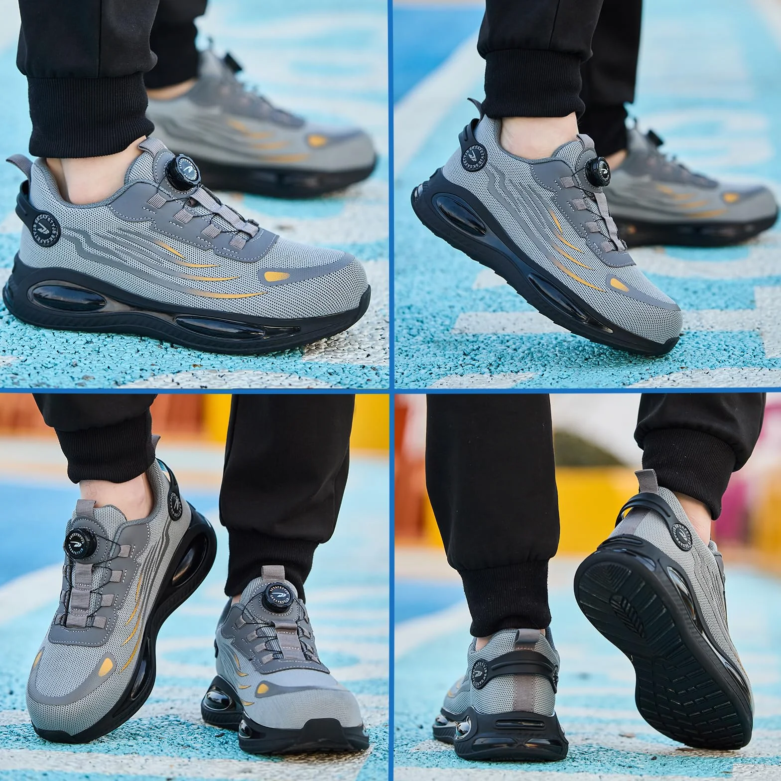 Obuwie ochronne buty robocze dla mężczyzn i kobiet, lekkie, stalowe noski, zamknięcie obrotowe, oddychające, buty robocze 38-46 EU