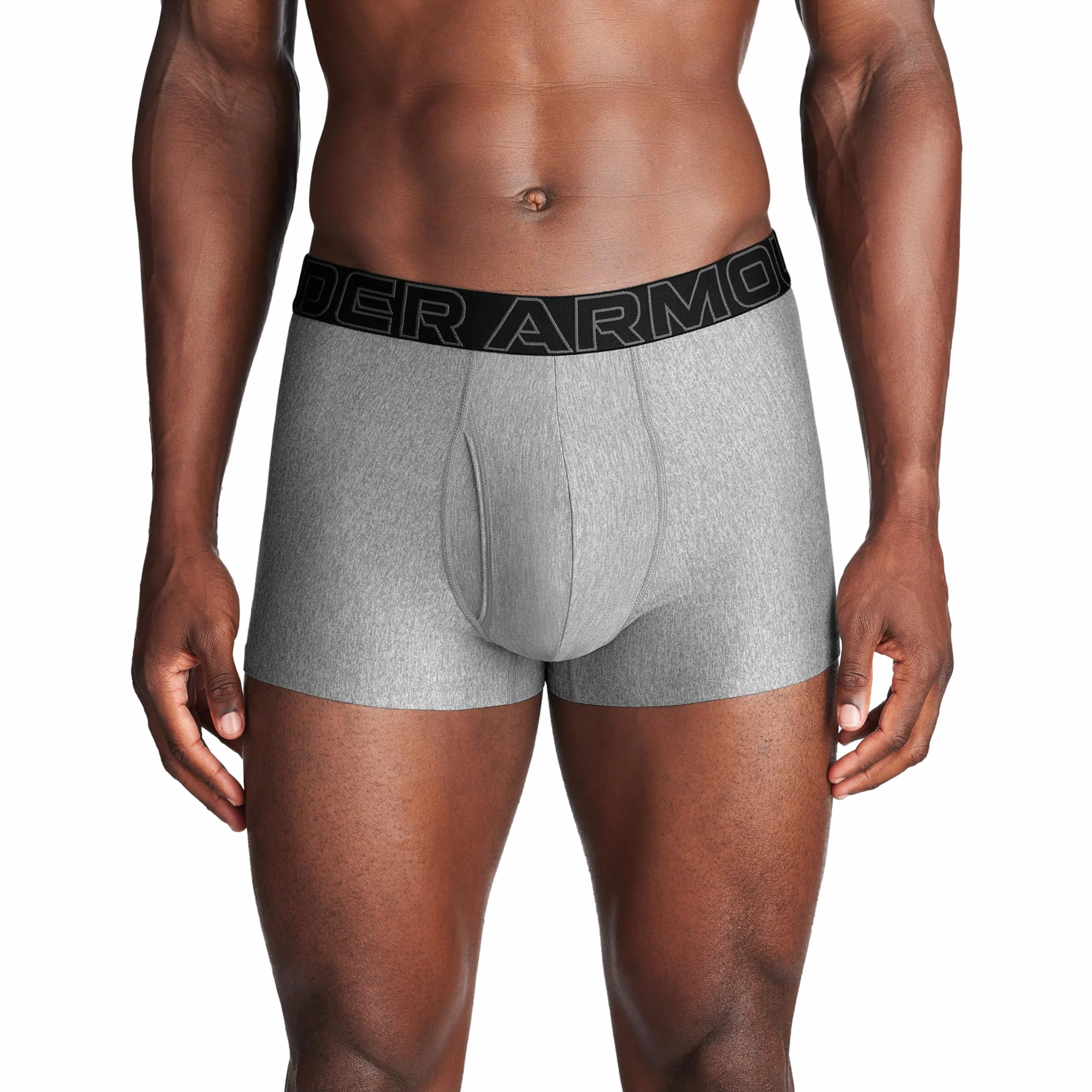Under Armour Męskie bokserki Performance Tech 7,6 cm 3-pak solidnych bokserek, Steel Heather/Castlerock Heather/czarny, XL, Steel Heather/Castlerock Heather/Czarny, XL